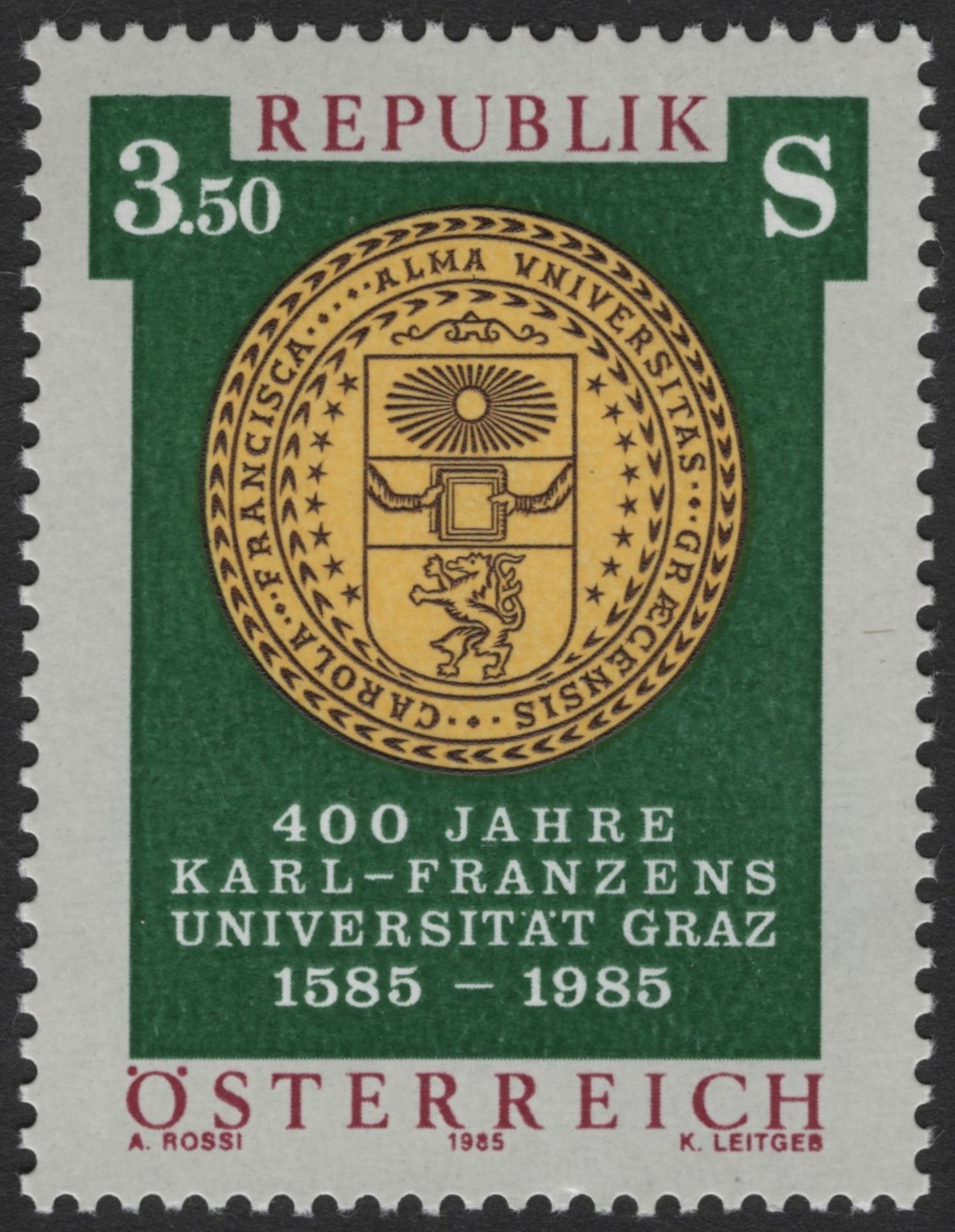 SCG2337 - Austria 1985 – 400 Years of Karl-Franzens-University Graz