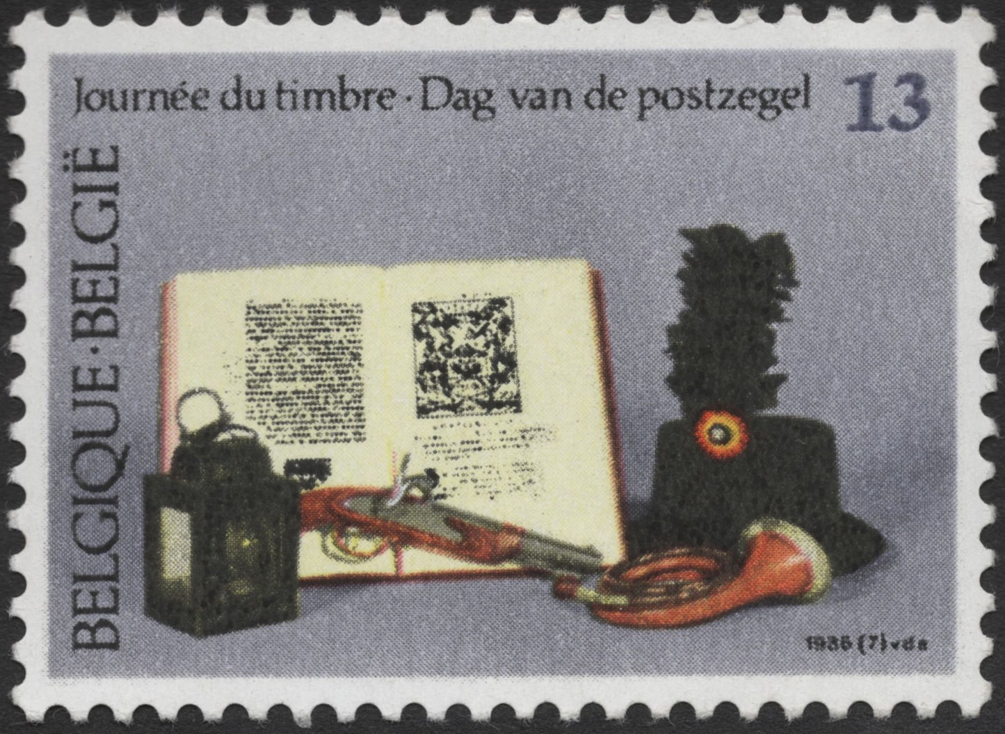 SCG2344 - Belgium 1986 Stamp Day – Historical Postal Artifacts