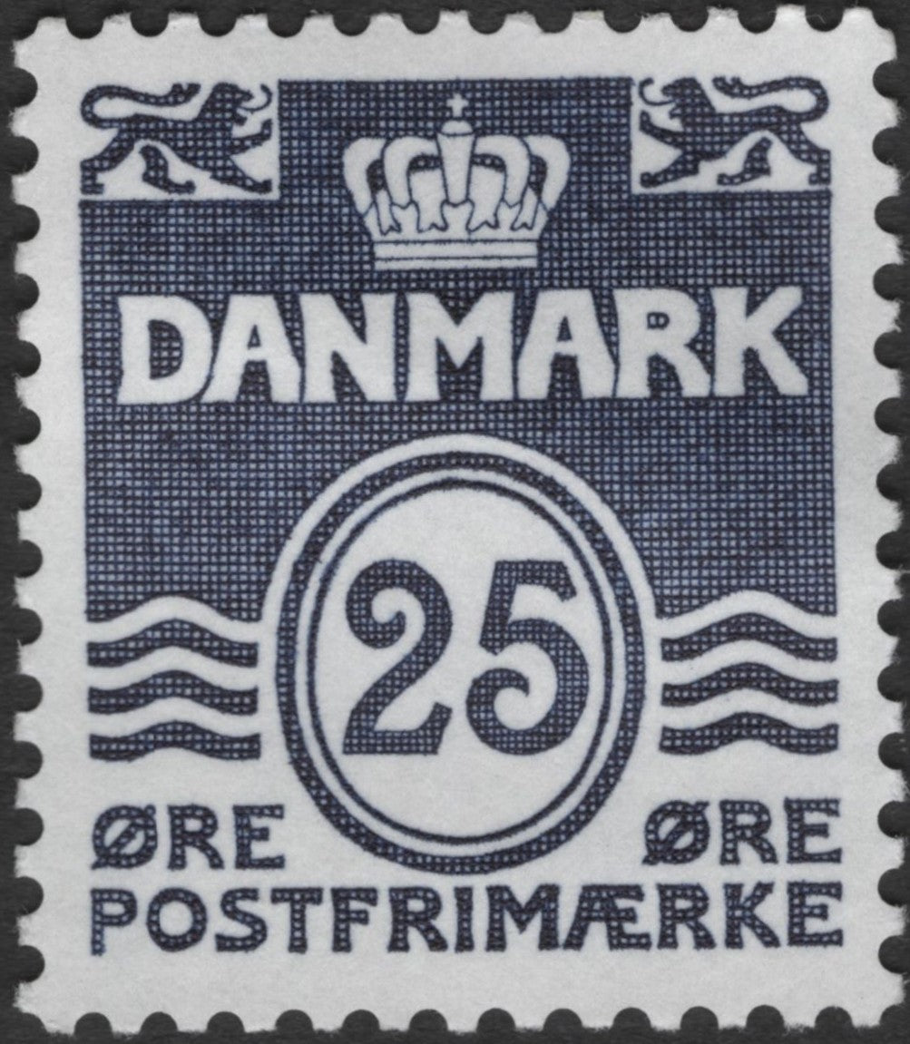 SCG2380 - Denmark 25 Øre Postfrimærke Stamp (Dark Blue)