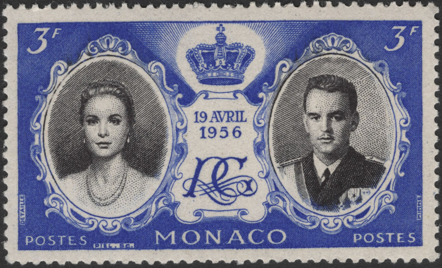 SCG2402 - 1956 Monaco Royal Wedding Stamp – Grace Kelly & Prince Rainier