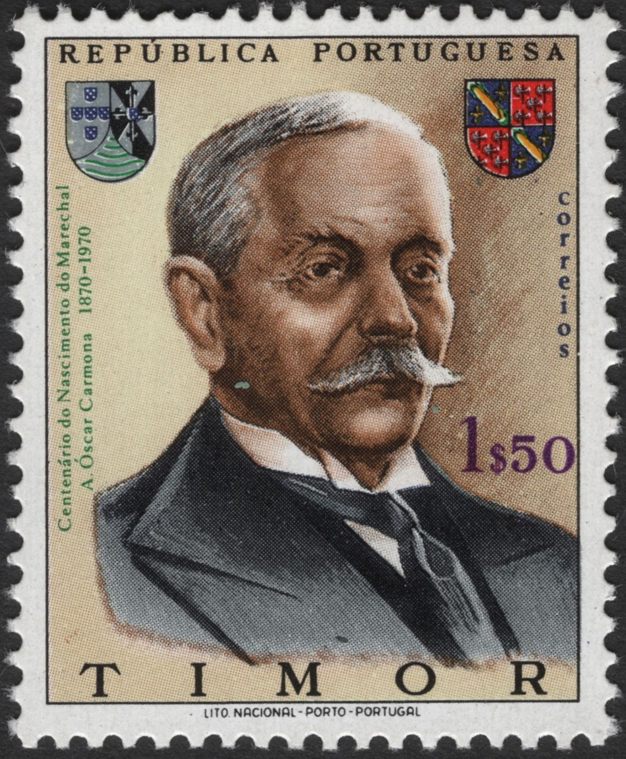 SCG2452 - Timor 1970 Centenary of Marshal Óscar Carmona Stamp