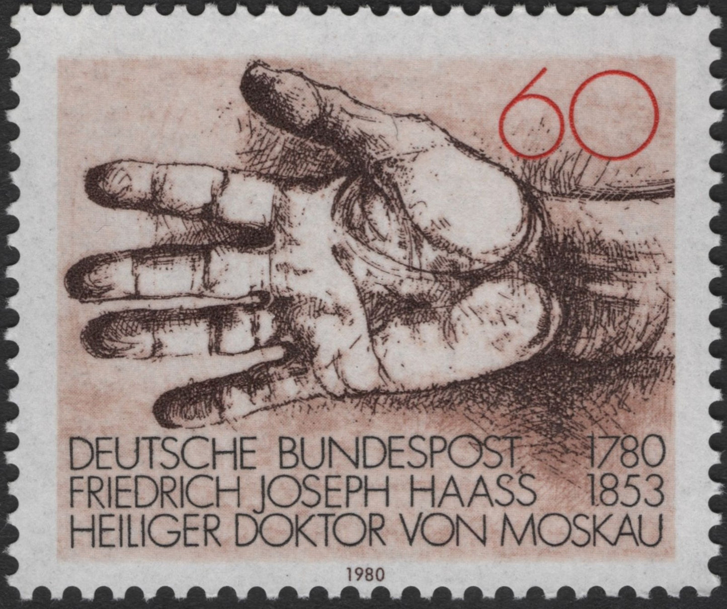 SCG2444 - 1980 Germany – Friedrich Joseph Haass "Holy Doctor of Moscow" 60 Pfennig