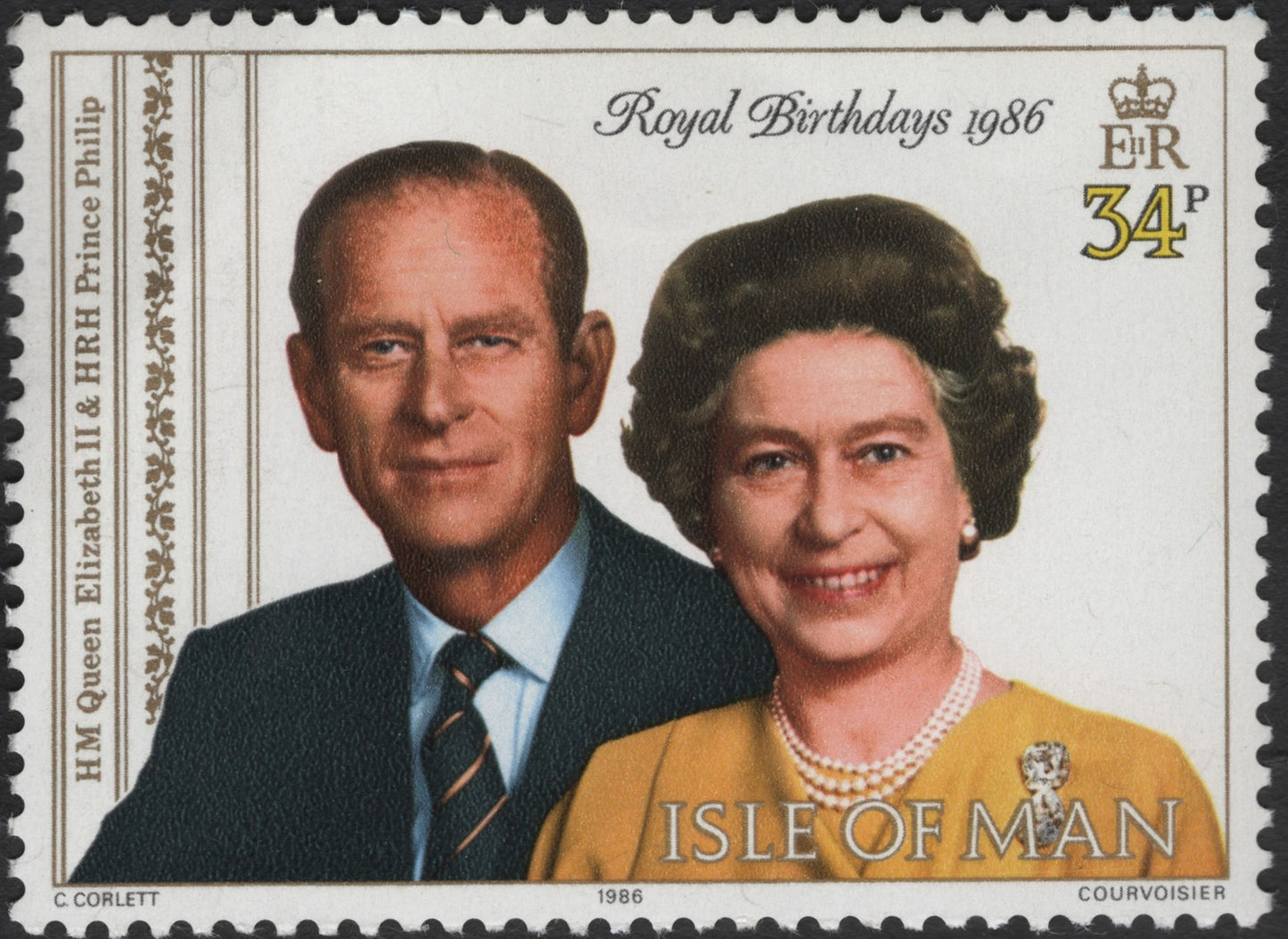 SCG2522 - 1986 Isle of Man Royal Birthdays Stamp – Queen Elizabeth II & Prince Philip