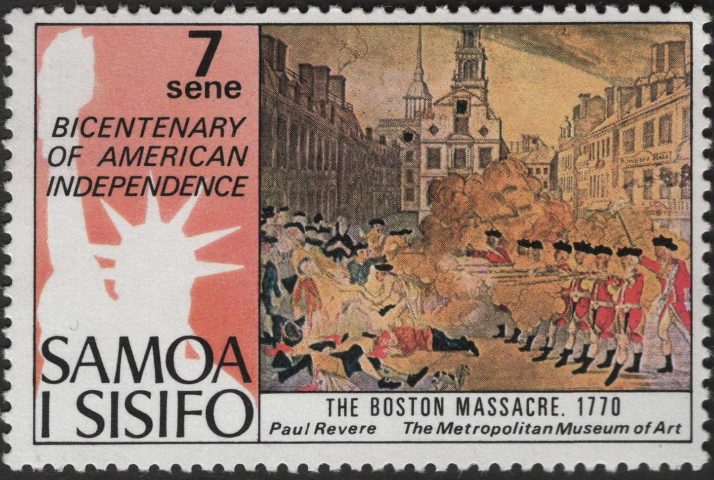 SCG2521 - Samoa 1976 Bicentenary of American Independence – Boston Massacre Stamp