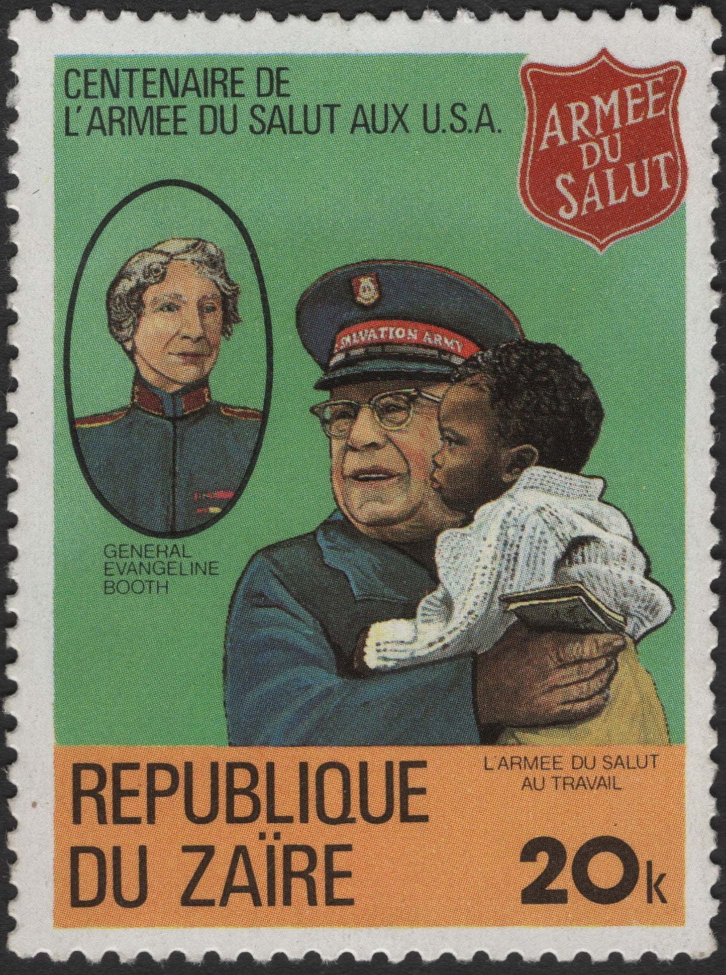 SCG2509 - 1980 Zaire Stamp – Centenary of the Salvation Army USA