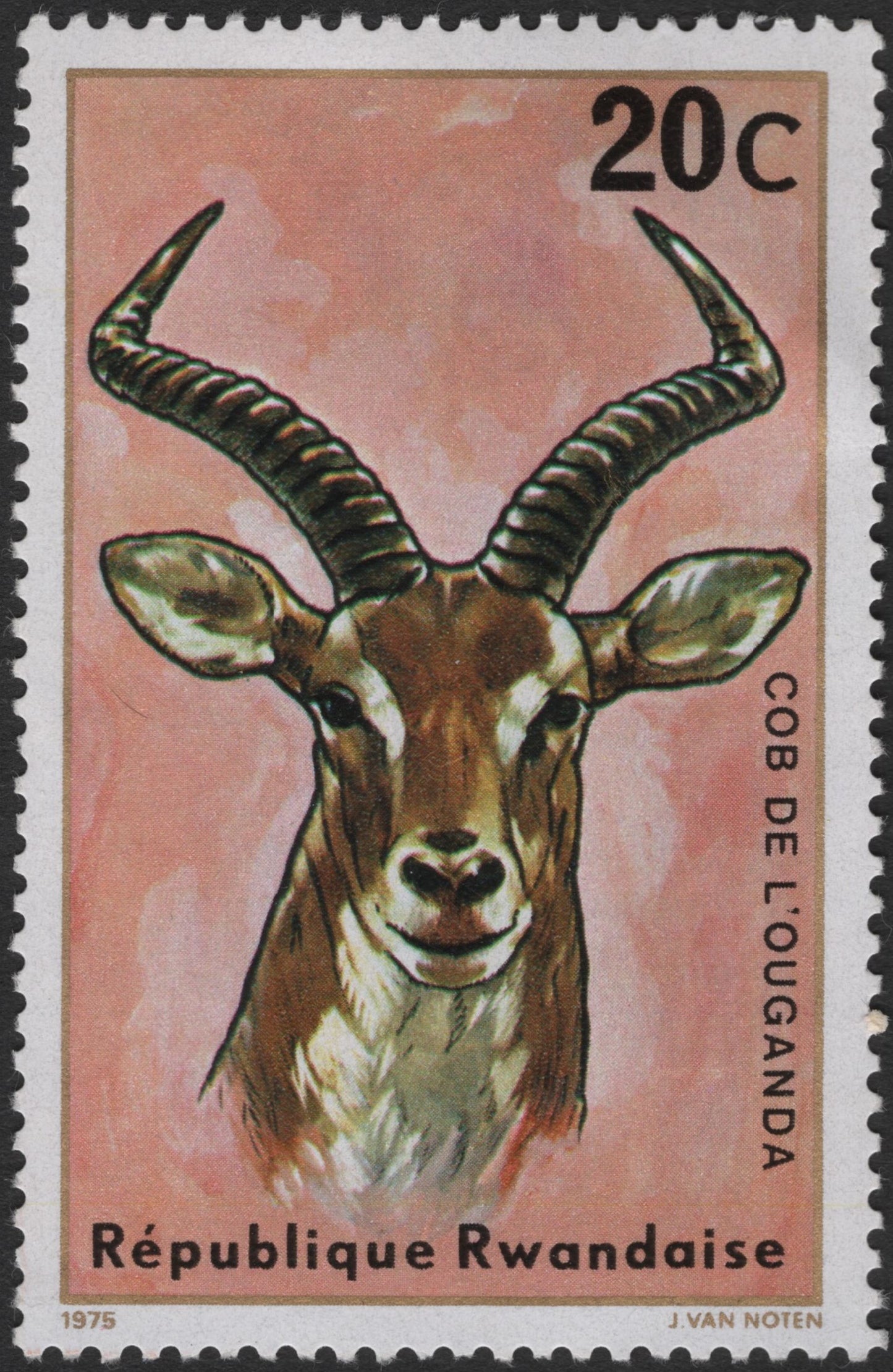 SCG2511 - 1975 Rwanda Uganda Kob Antelope Stamp – 20c
