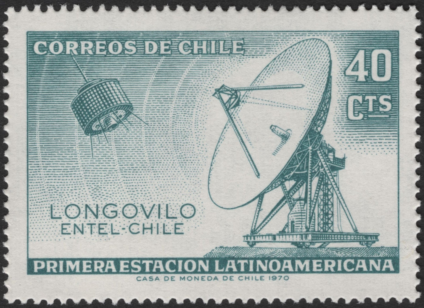 SCG2535 - 1970 Chile Longovilo Satellite Earth Station Stamp