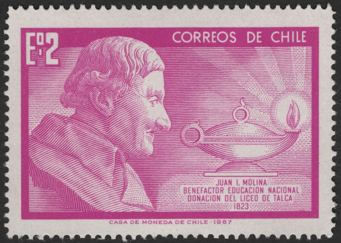 SCG2536 - 1967 Chile Stamp – Juan I. Molina, Benefactor of National Education