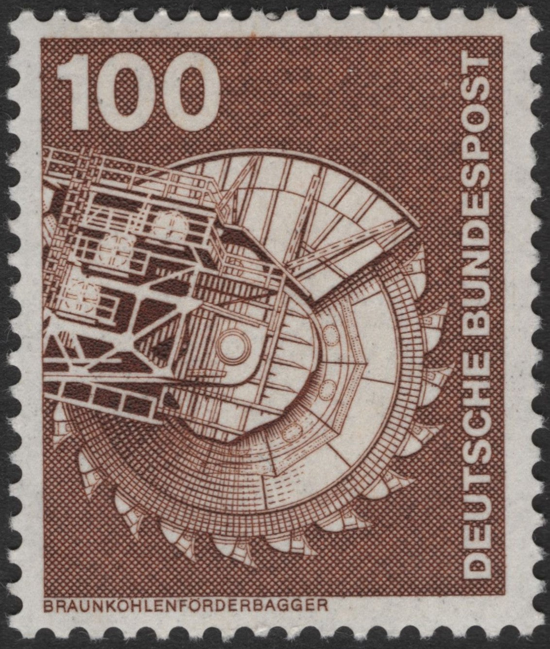 SCG2556 - Germany 1975 Brown Coal Excavator Stamp – 100 Pfennig