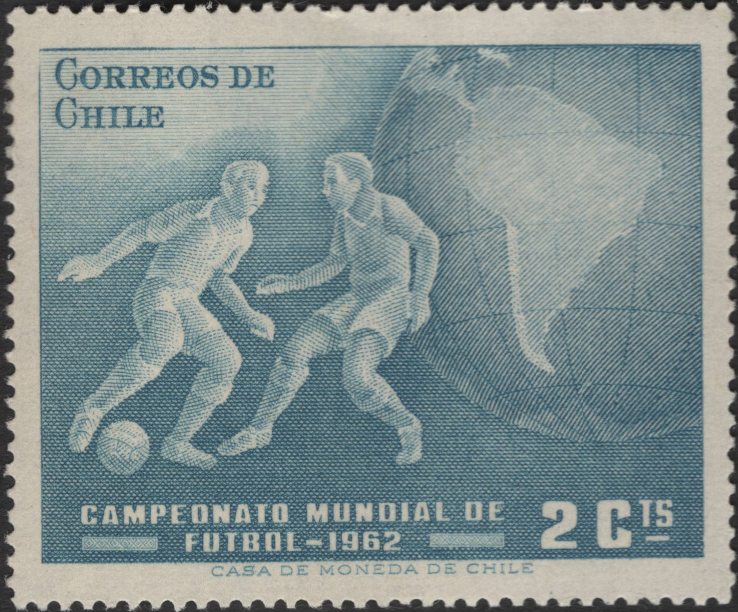 SCG2560 - Chile 1962 World Cup Football Stamp – 2 Centavos