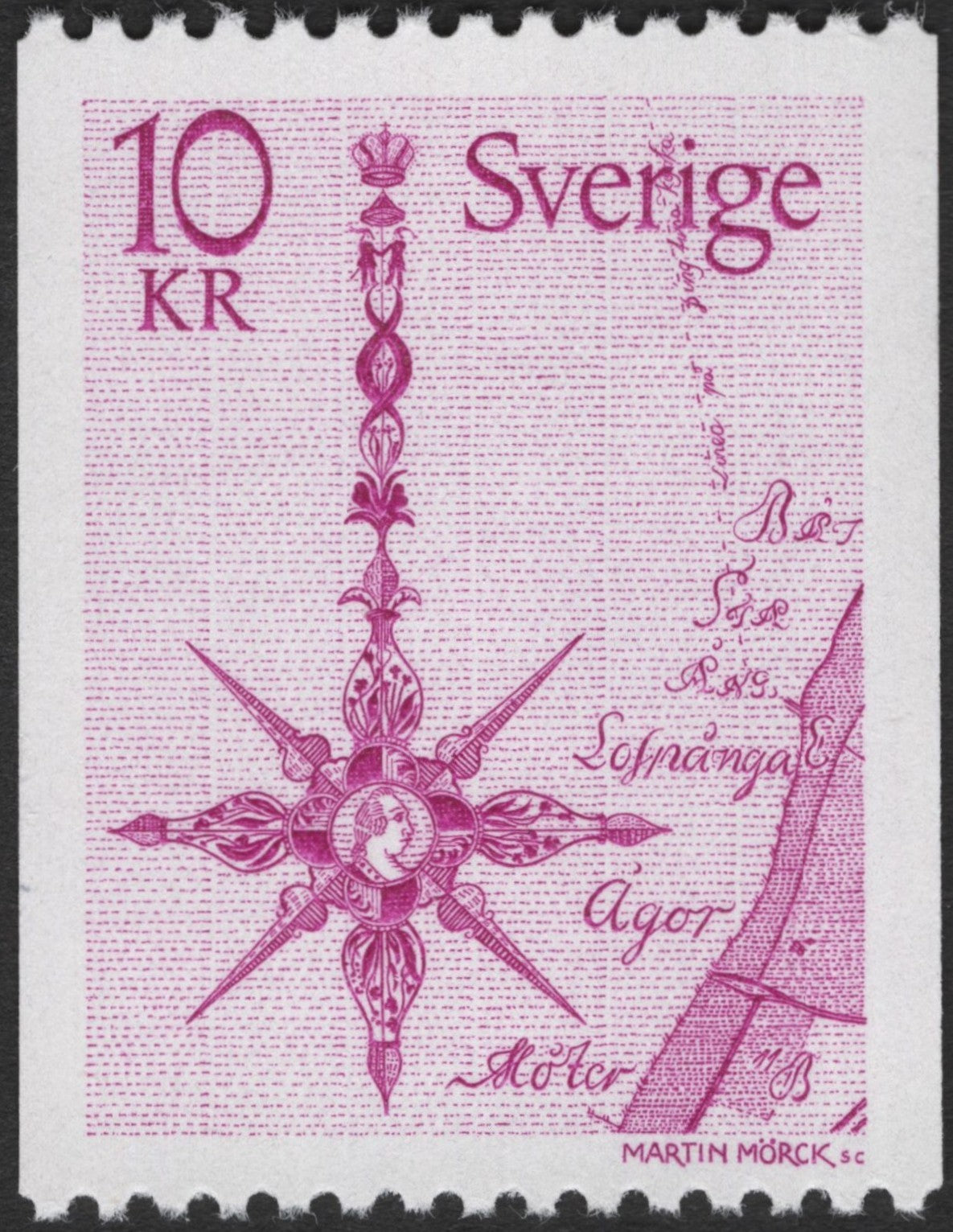 SCG2568 - Sweden 10 Kronor Compass Rose Stamp – Martin Mörck Design