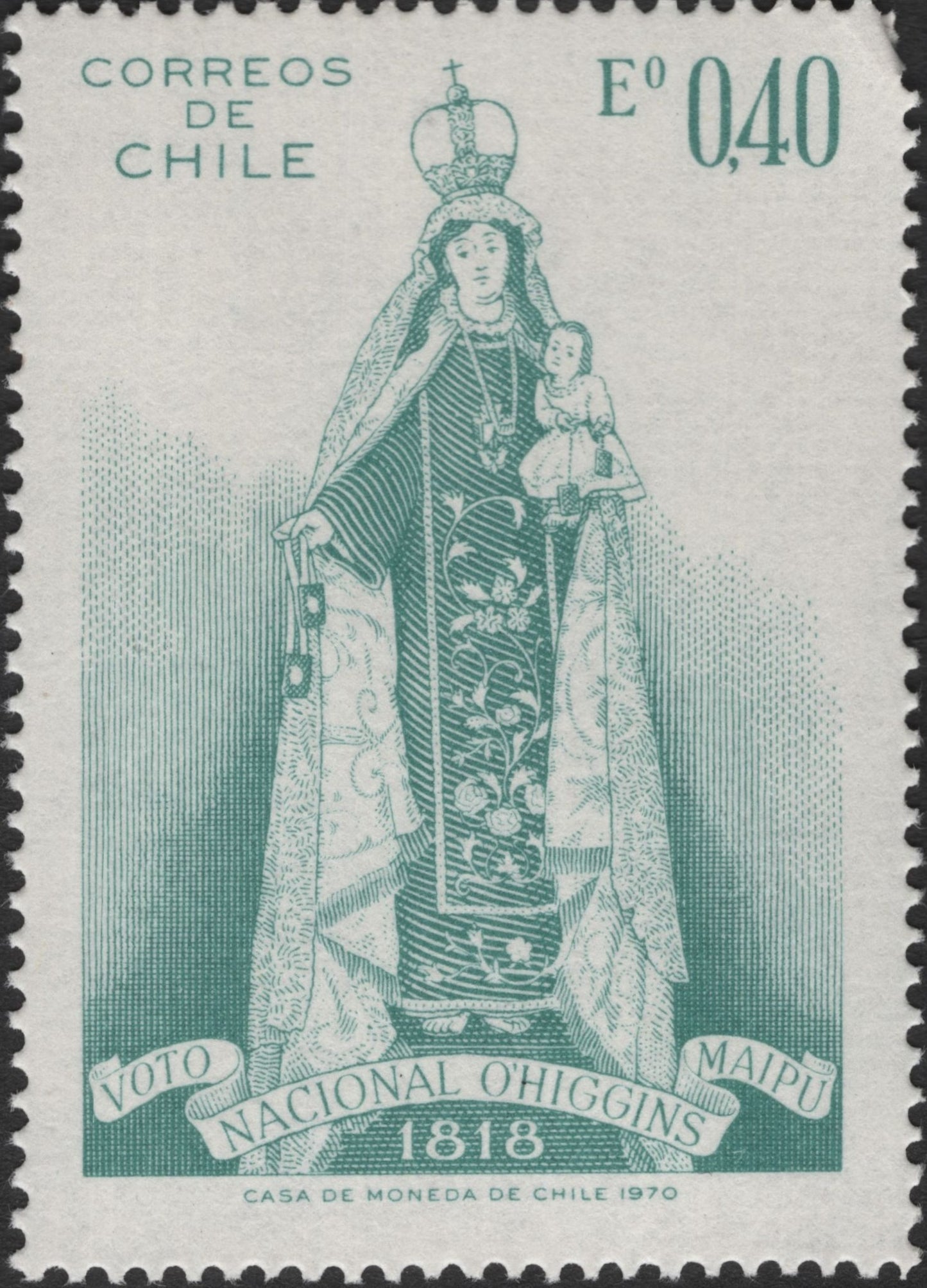 SCG2551 - 1970 Chile Stamp – Vow of O'Higgins, Virgin of Maipú