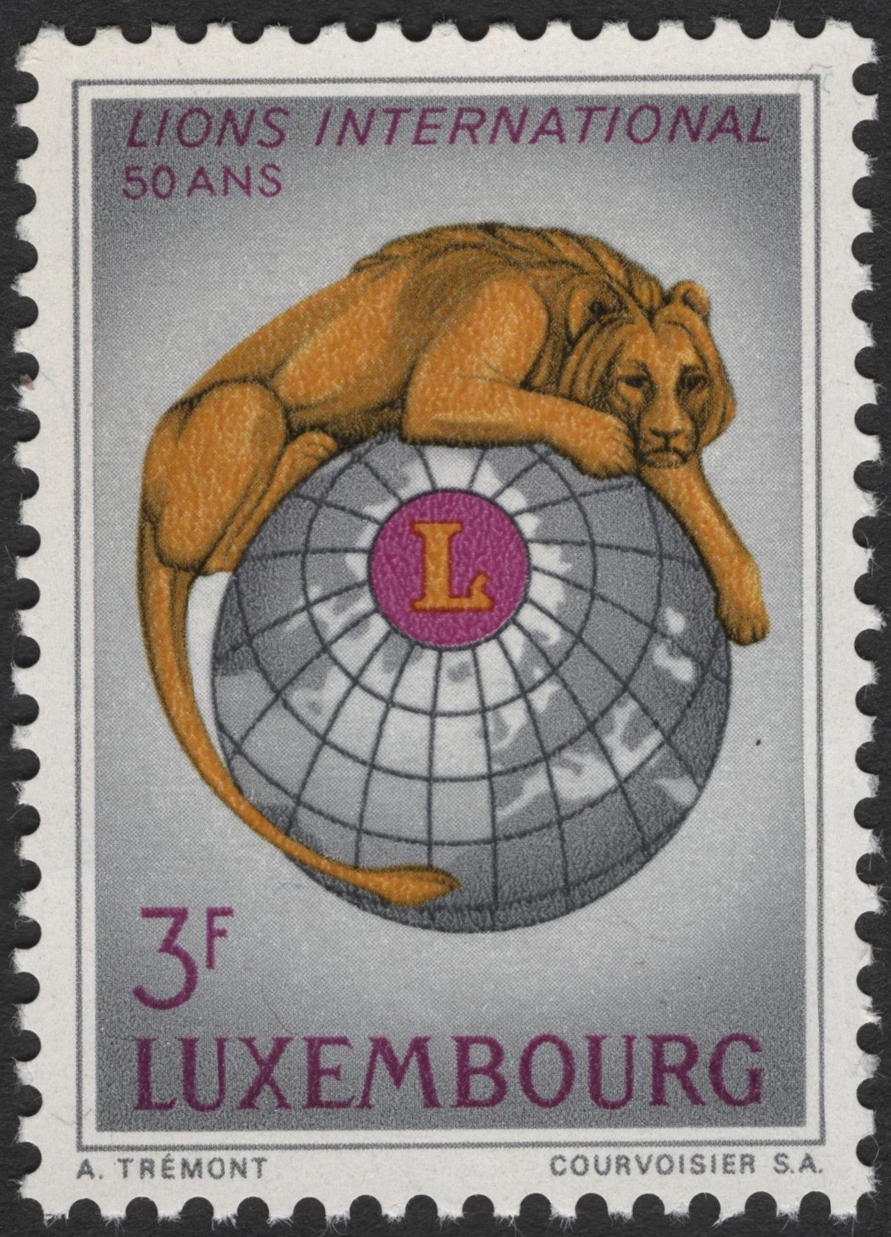 SCG2589 - 1967 Luxembourg 50th Anniversary Lions Club Stamp