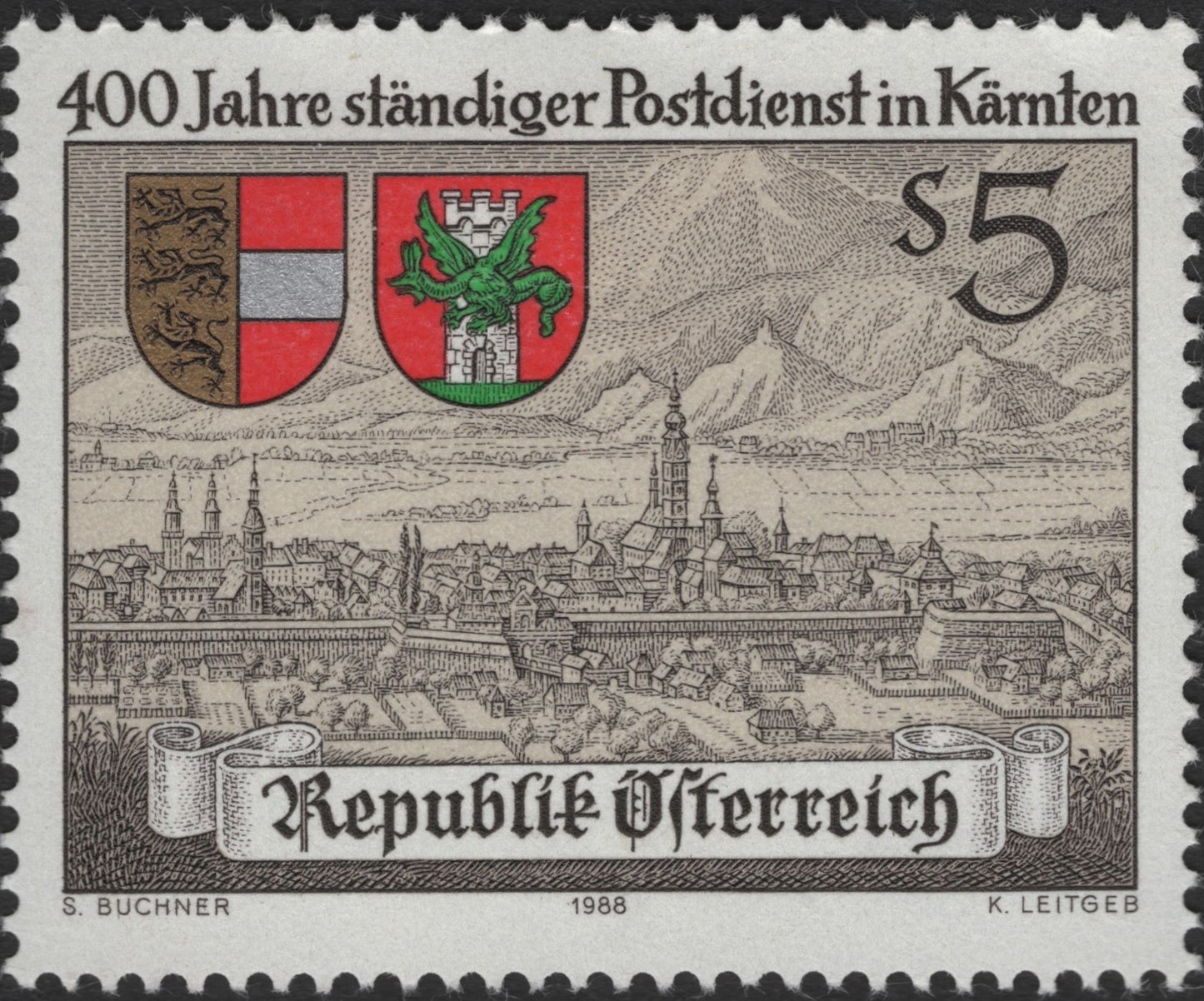 SCG2606 - Austria 1988 – 400 Years of Permanent Postal Service in Carinthia