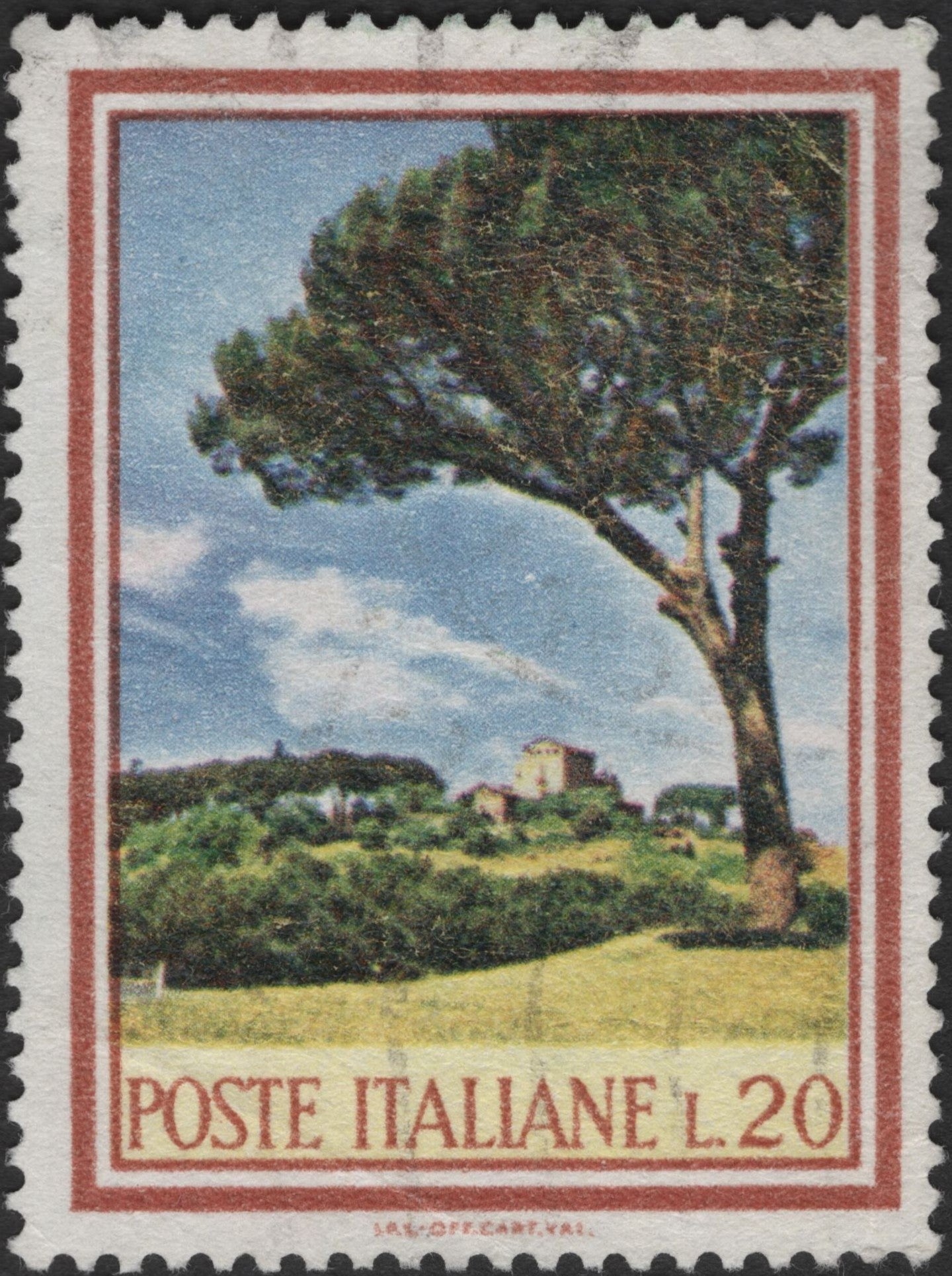 SCG2646 - Italy 1958 "Mediterranean Landscape" 20 Lire Stamp