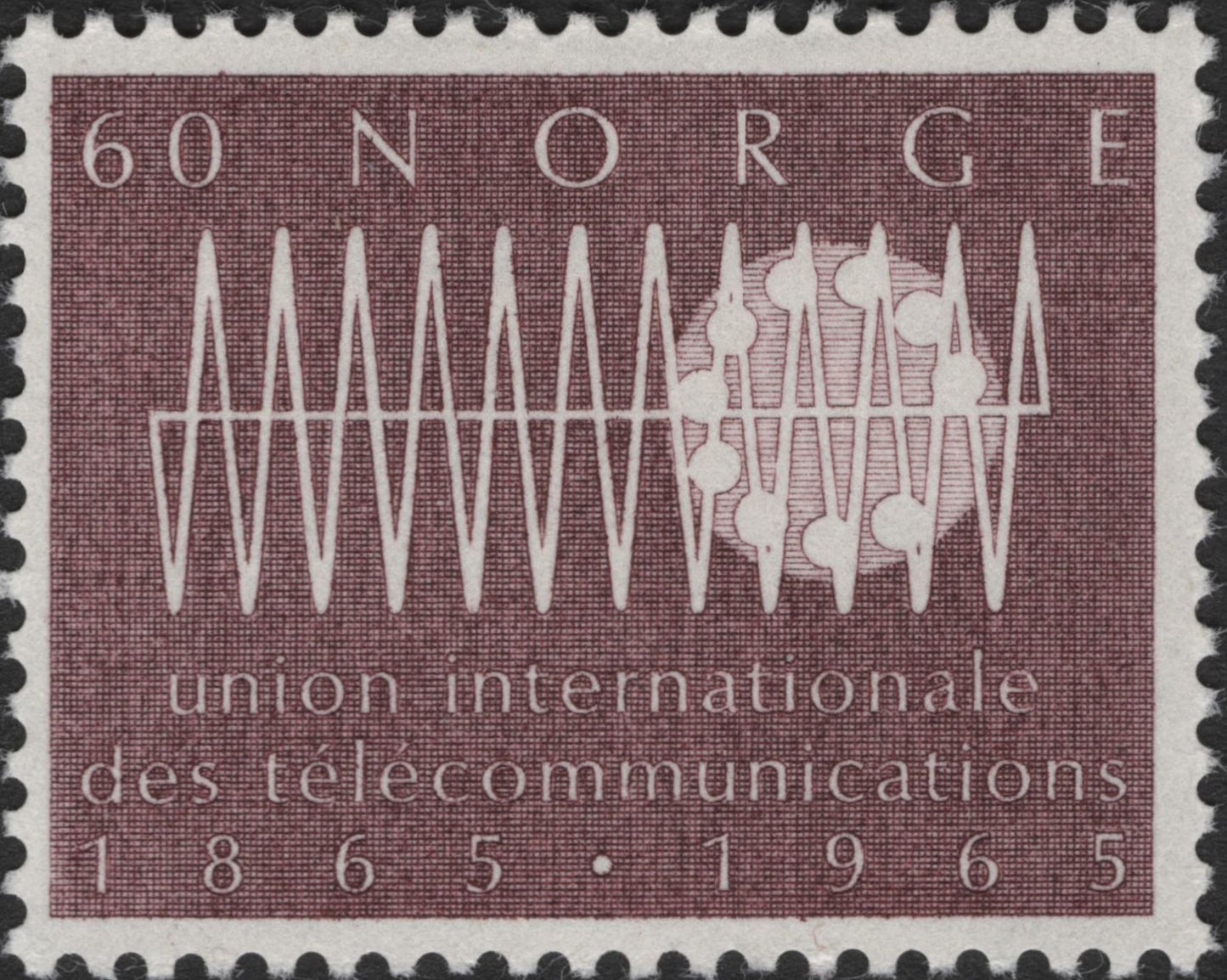 SCG2657 - Norway 1965 ITU Centenary Stamp – 60 Øre