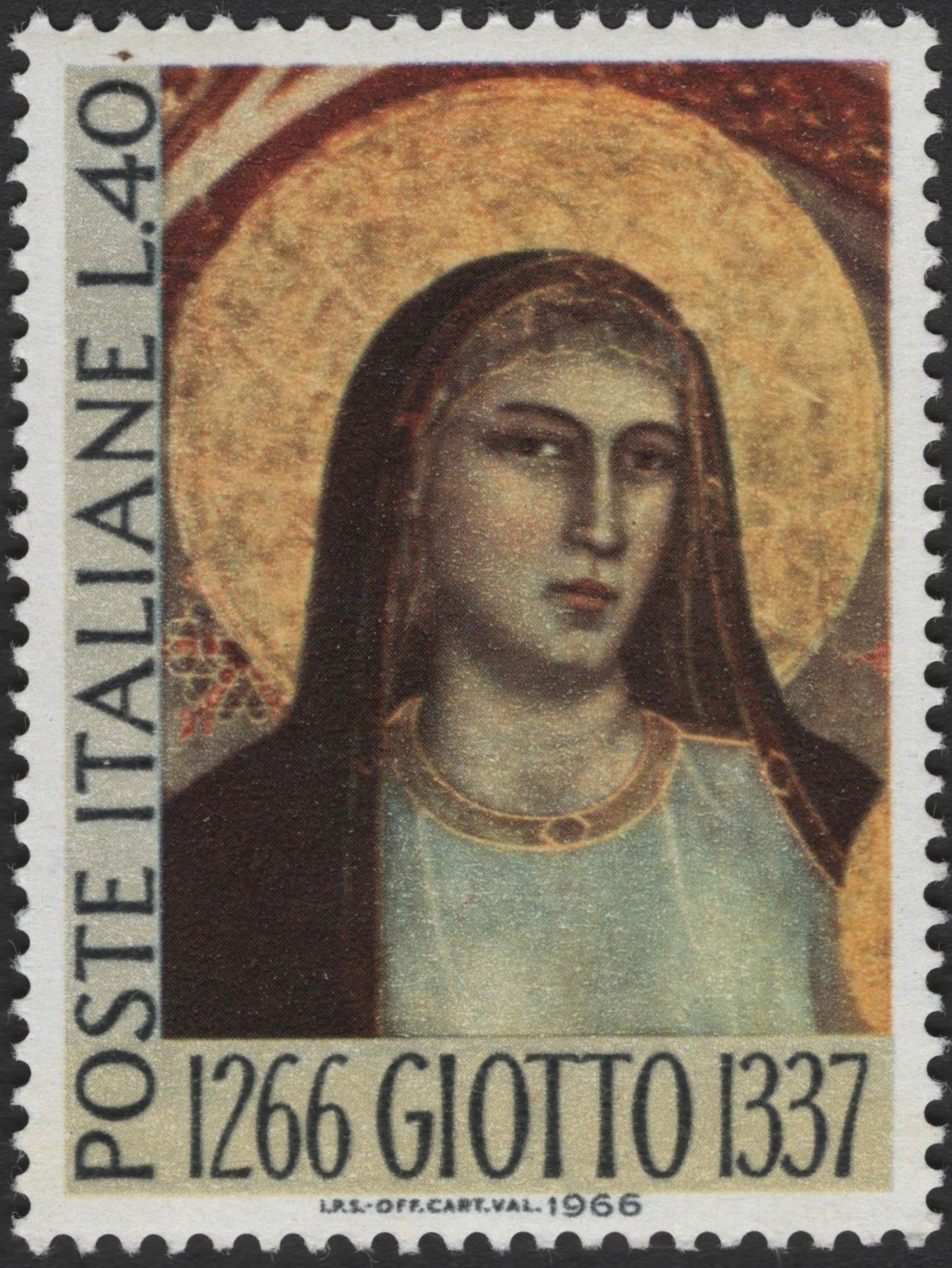 SCG2640 - Italy 1966 Giotto 700th Birth Anniversary Stamp – L.40