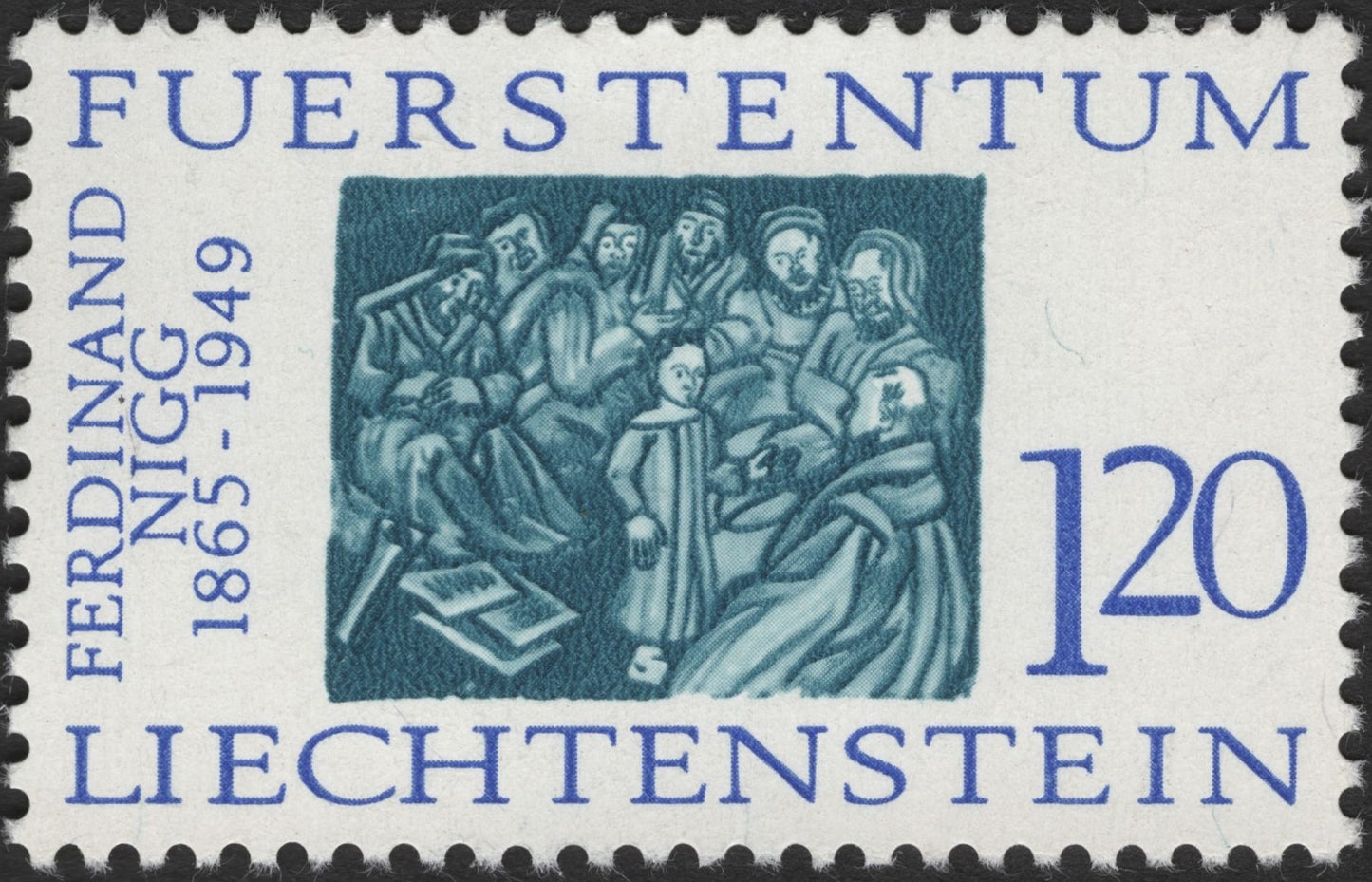 SCG2679 - Liechtenstein 1965 Ferdinand Nigg Memorial Stamp – 1.20 Fr