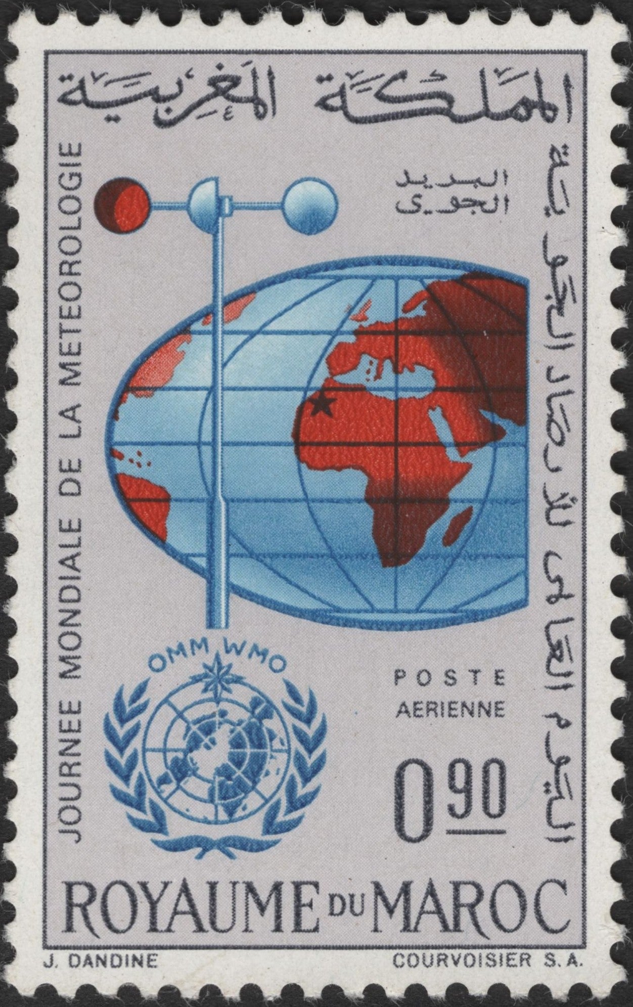 SCG2684 - Morocco 1965 World Meteorological Day Airmail Stamp