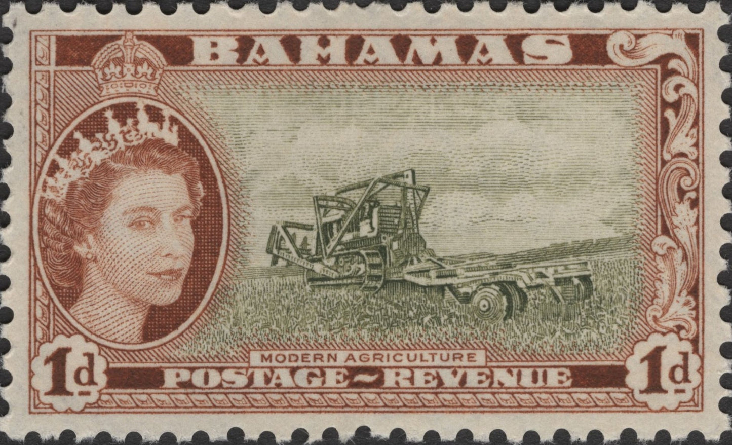 SCG2701 - Bahamas 1d Modern Agriculture Stamp – Queen Elizabeth II