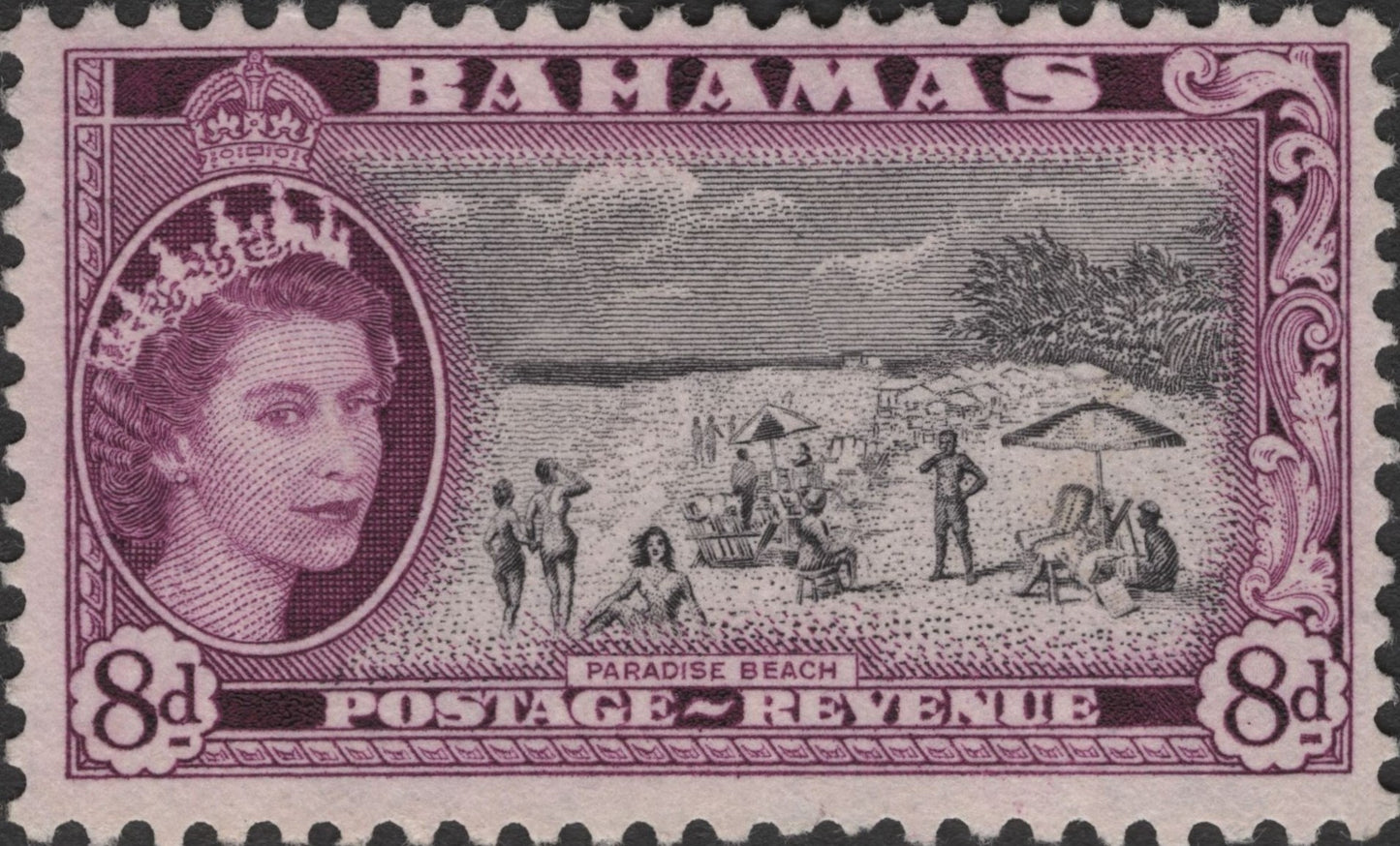 SCG2699 - Bahamas 8d Paradise Beach Stamp – Queen Elizabeth II