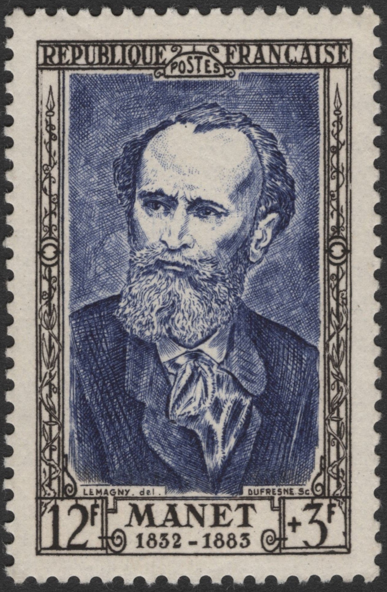 SCG2693 - France 1952 Édouard Manet Commemorative Stamp (12f + 3f)