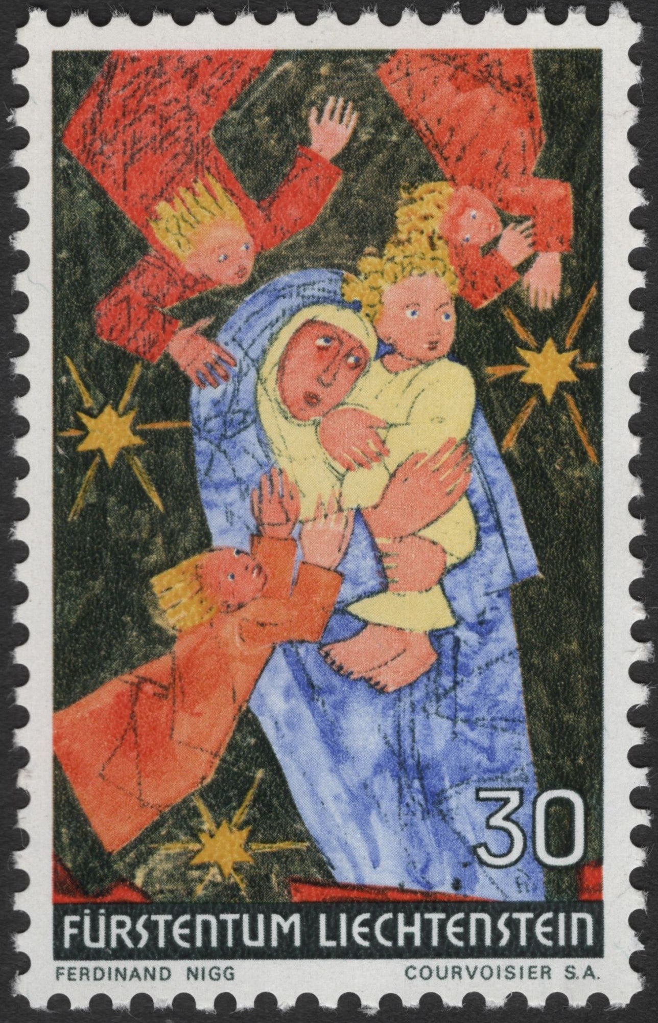 SCG2727 - Liechtenstein 30 Rp Christmas Stamp – Madonna and Child (Ferdinand Nigg)