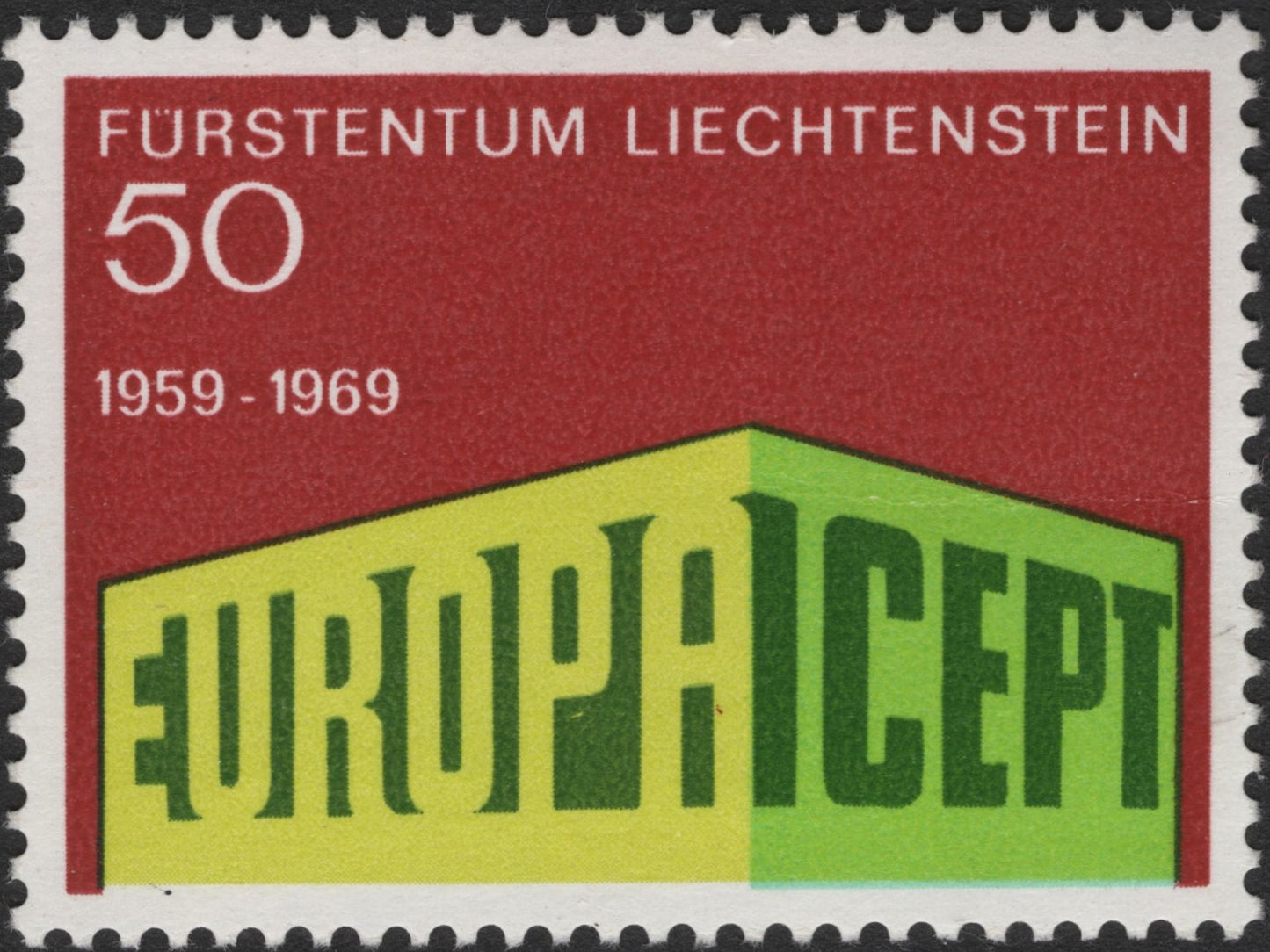 SCG2729 - Liechtenstein 1969 – CEPT 10th Anniversary Stamp