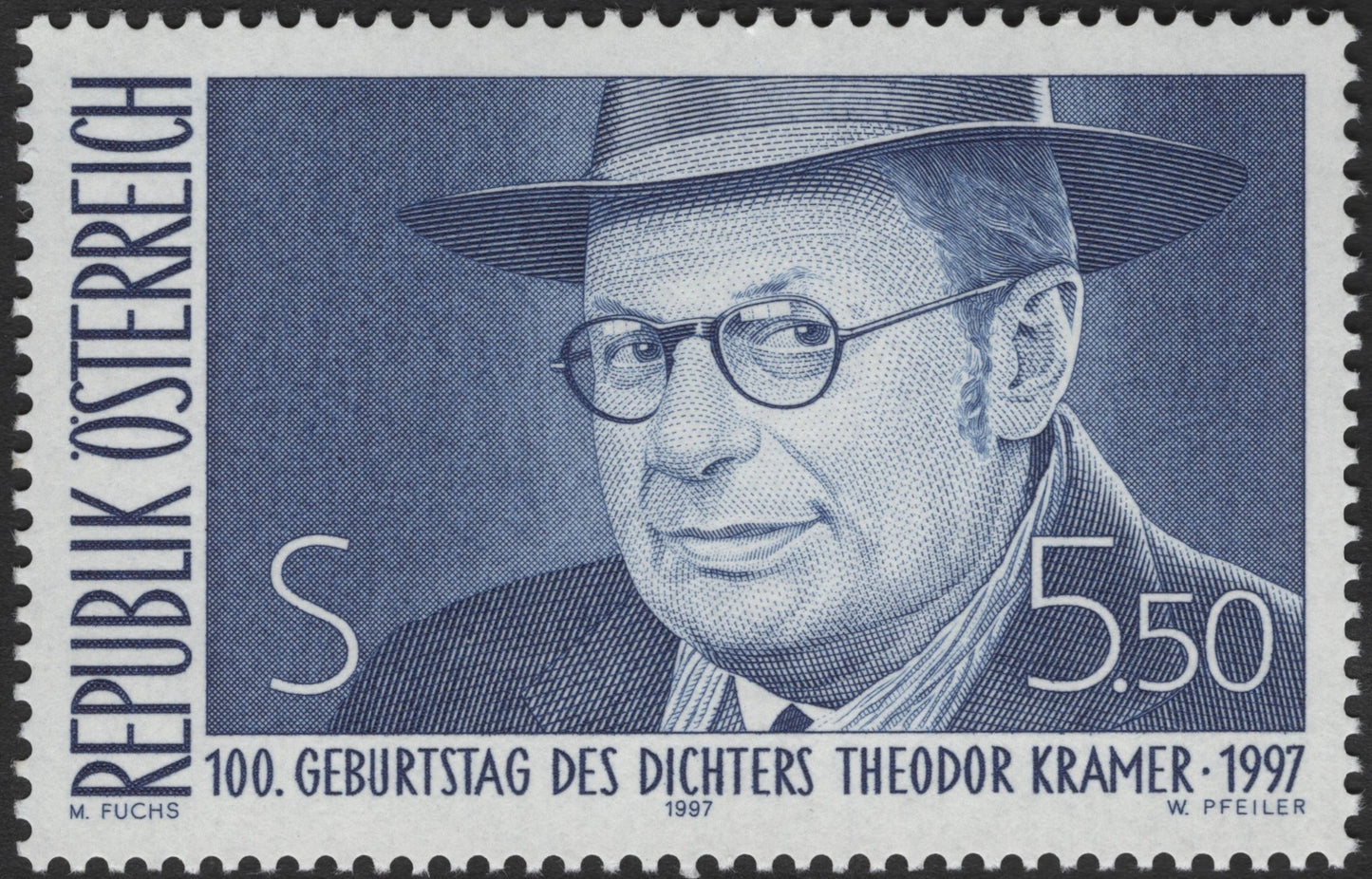 SCG2735 - Austria 1997 – 100th Birthday of Poet Theodor Kramer