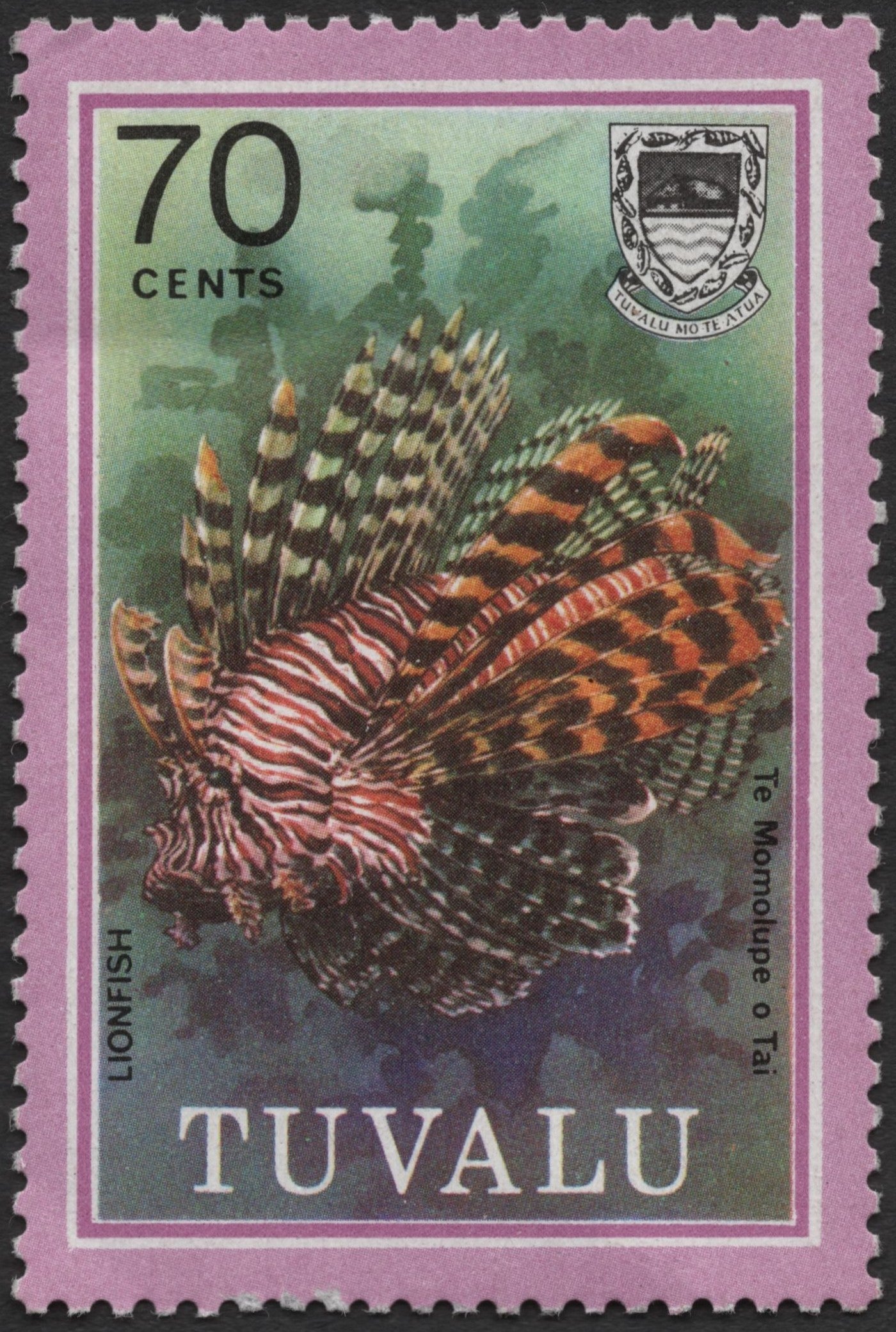 SCG2786 - Tuvalu 70c Lionfish Stamp (Marine Life Series)