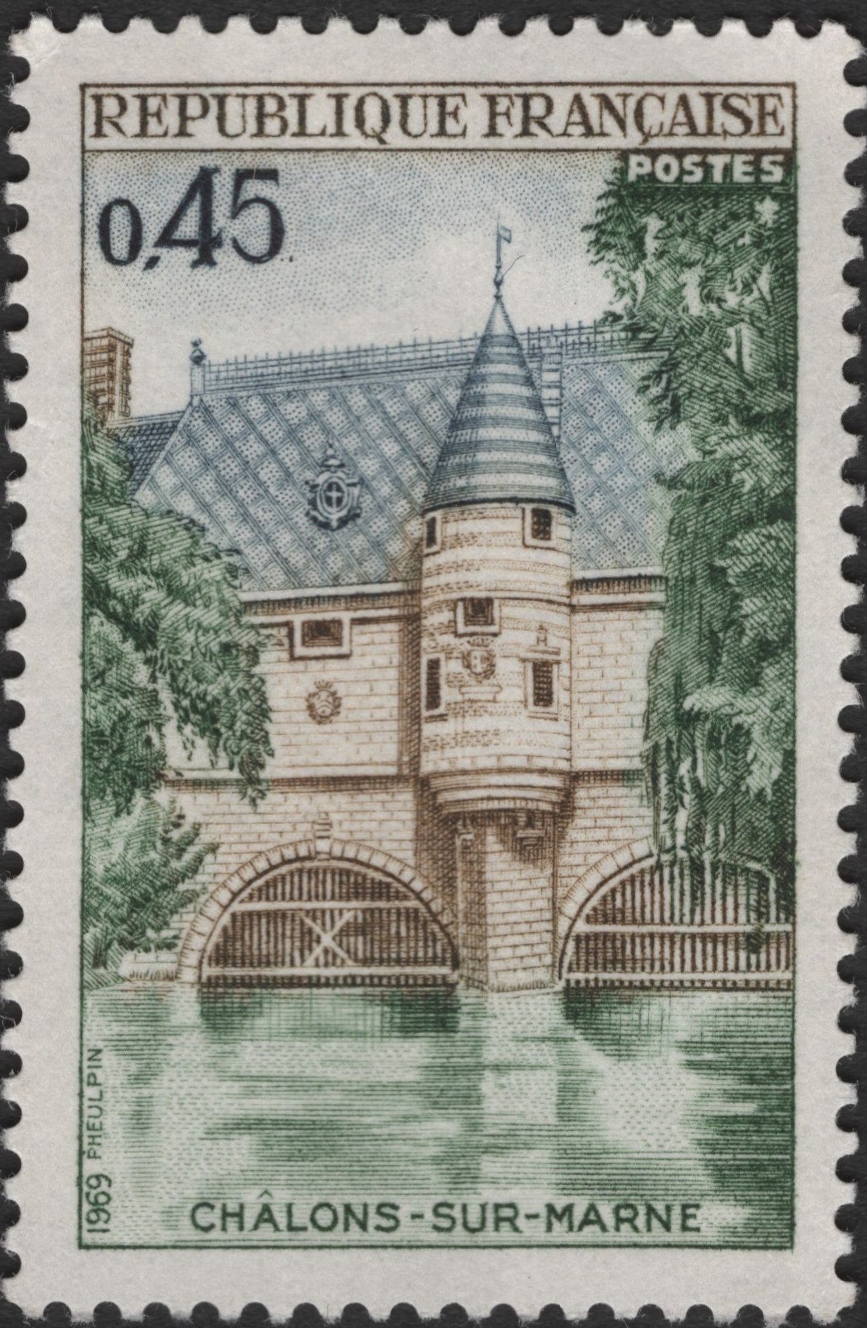 SCG2792 - France 1969 – Châlons-sur-Marne Architecture Stamp