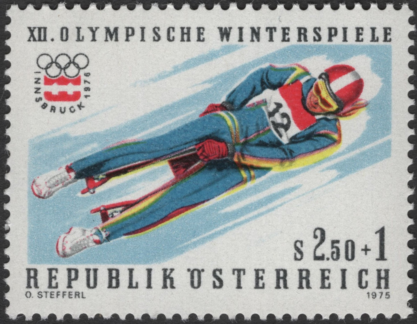 SCG2867 - Austria 1975 Innsbruck Winter Olympics – Luge Stamp