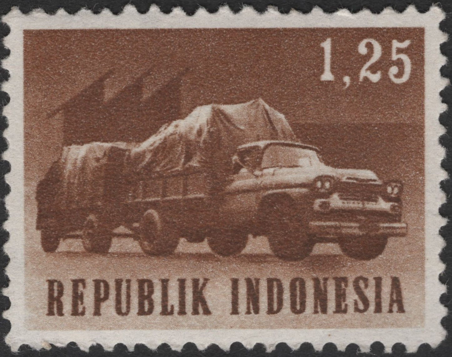 SCG2980 - Indonesia 1.25 Rupiah Transport Truck Stamp