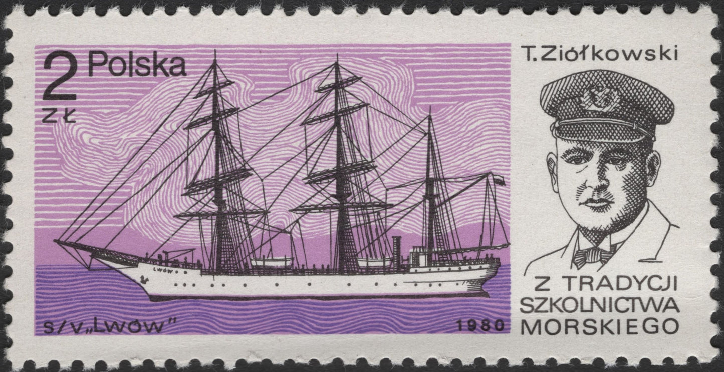 SCG2929 - Poland 1980 – S/V "Lwów" & T. Ziółkowski Stamp