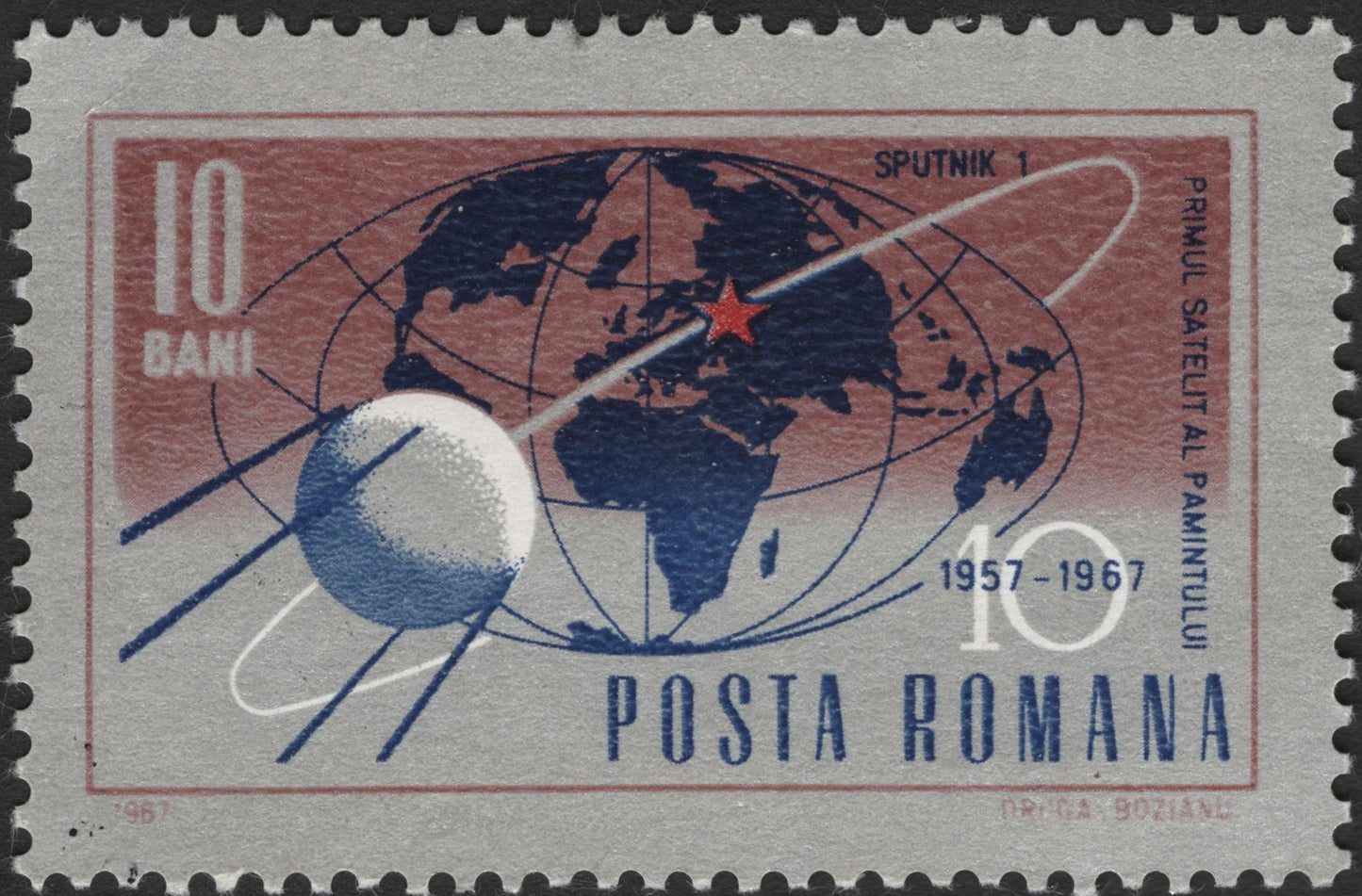 SCG2941 - Romania 1967 – 10th Anniversary of Sputnik 1