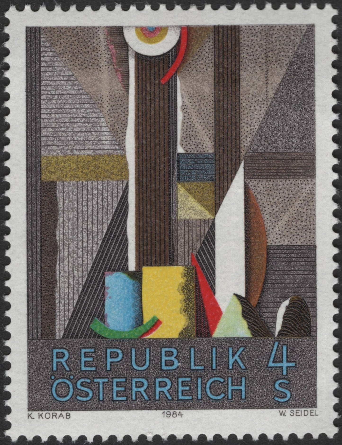 SCG3013 - Austria 1984 – Abstract Modern Art Stamp by K. Korab