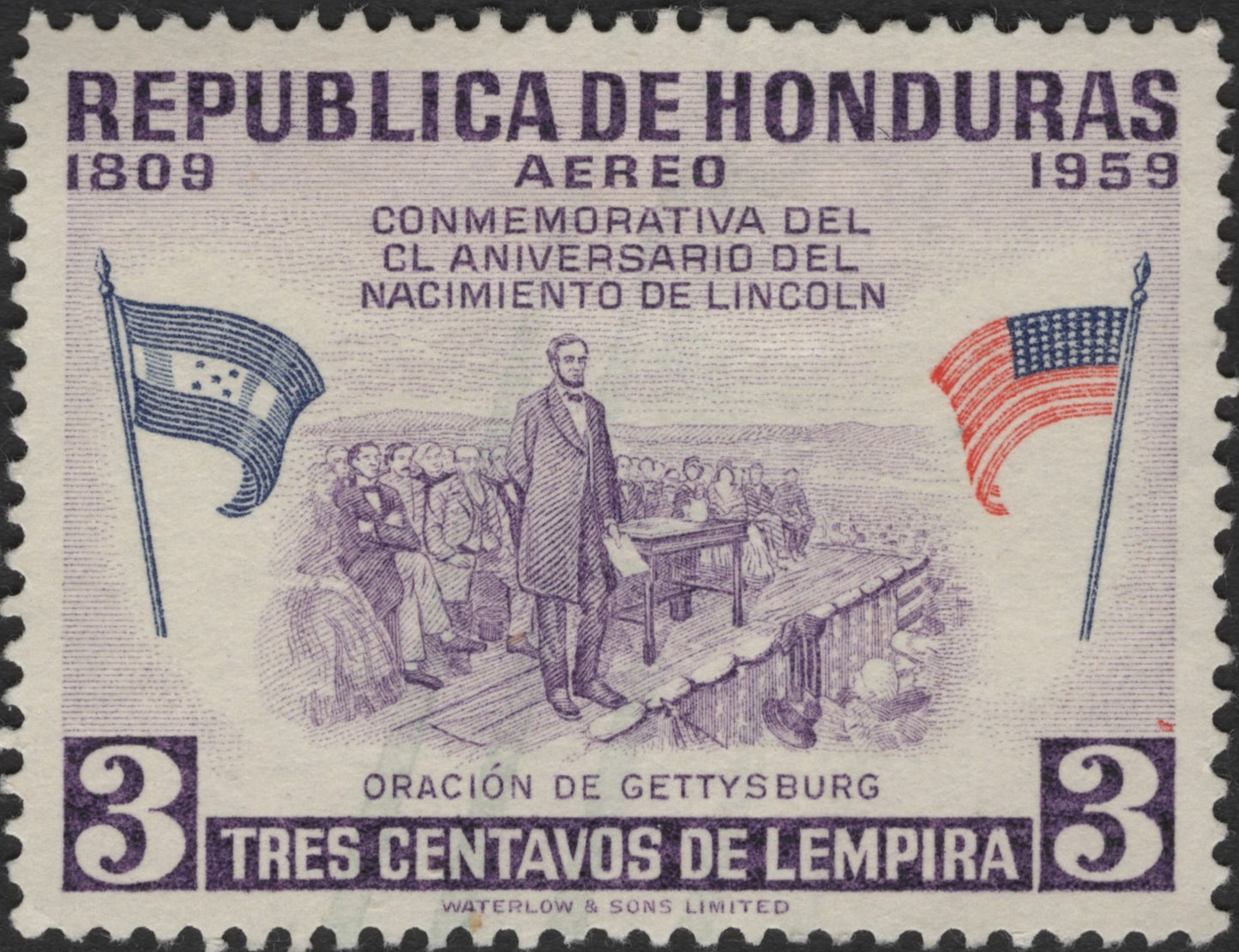 SCG3036 - Honduras 1959 – Lincoln Sesquicentennial Airmail Stamp
