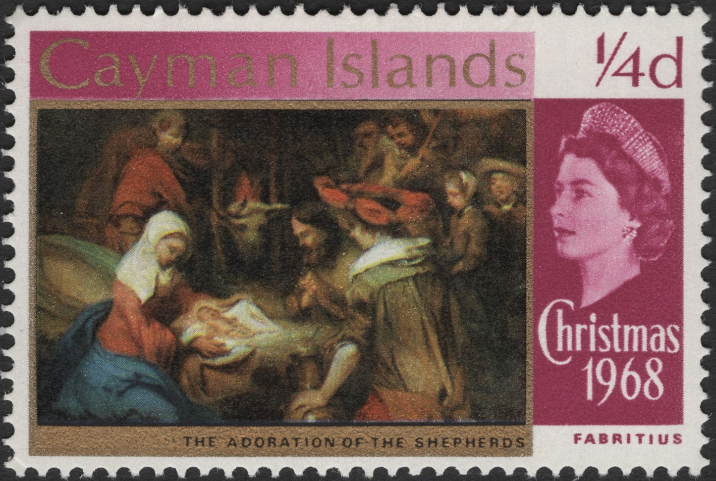 SCG3037 - Cayman Islands 1968 Christmas Stamp – The Adoration of the Shepherds
