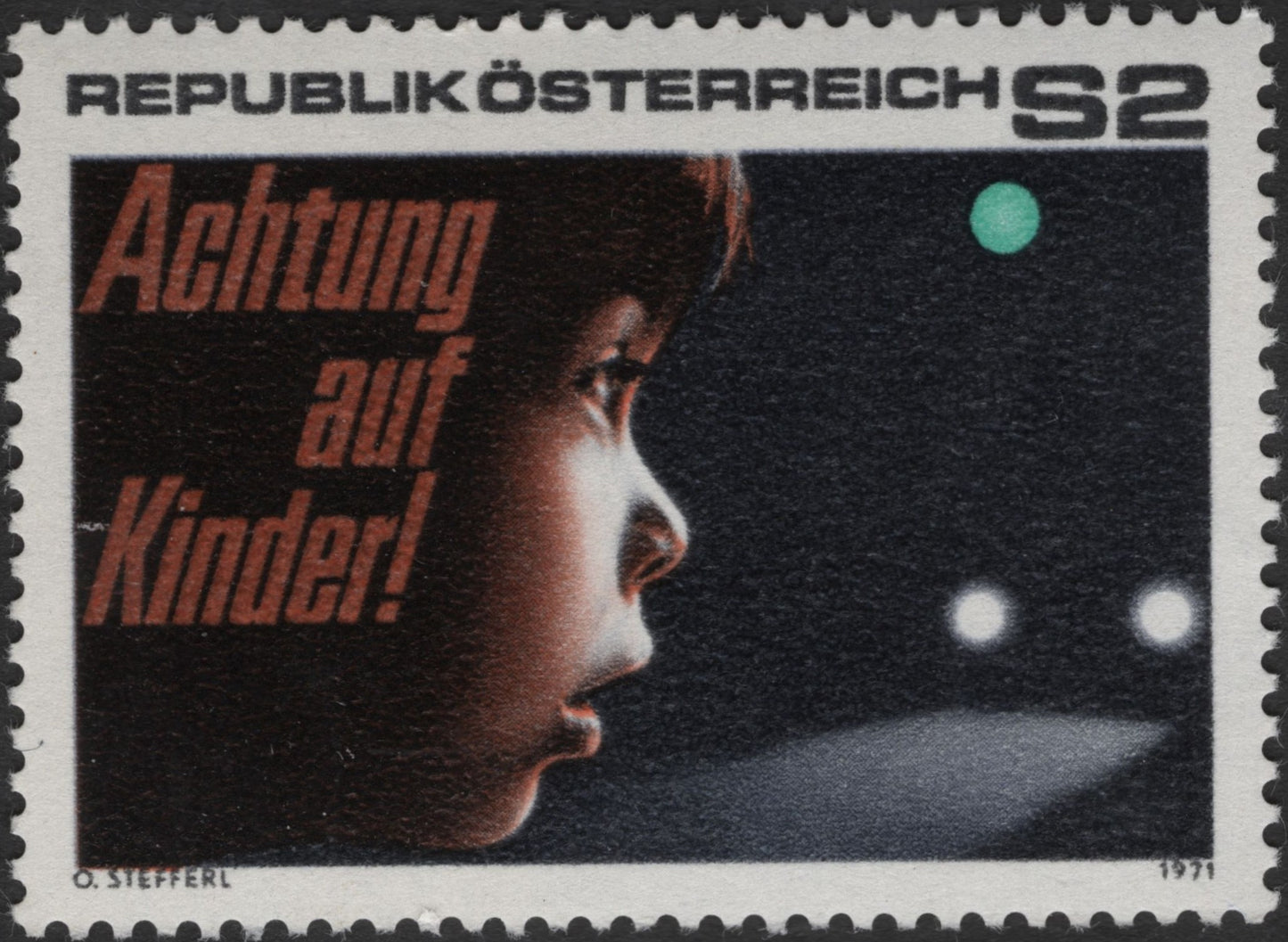 SCG3027 - Austria 1971 "Achtung auf Kinder!" Road Safety Stamp