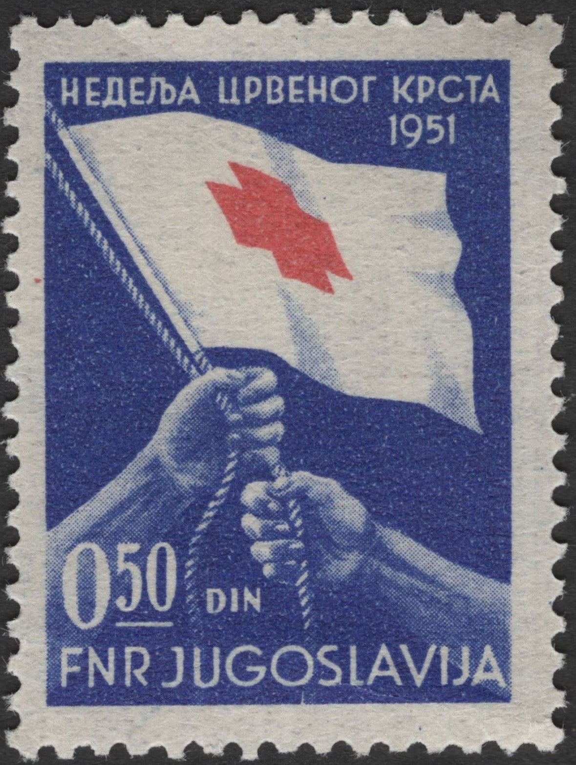 SCG3055 - 1951 Yugoslavia Red Cross Week Stamp – 0.50 Din