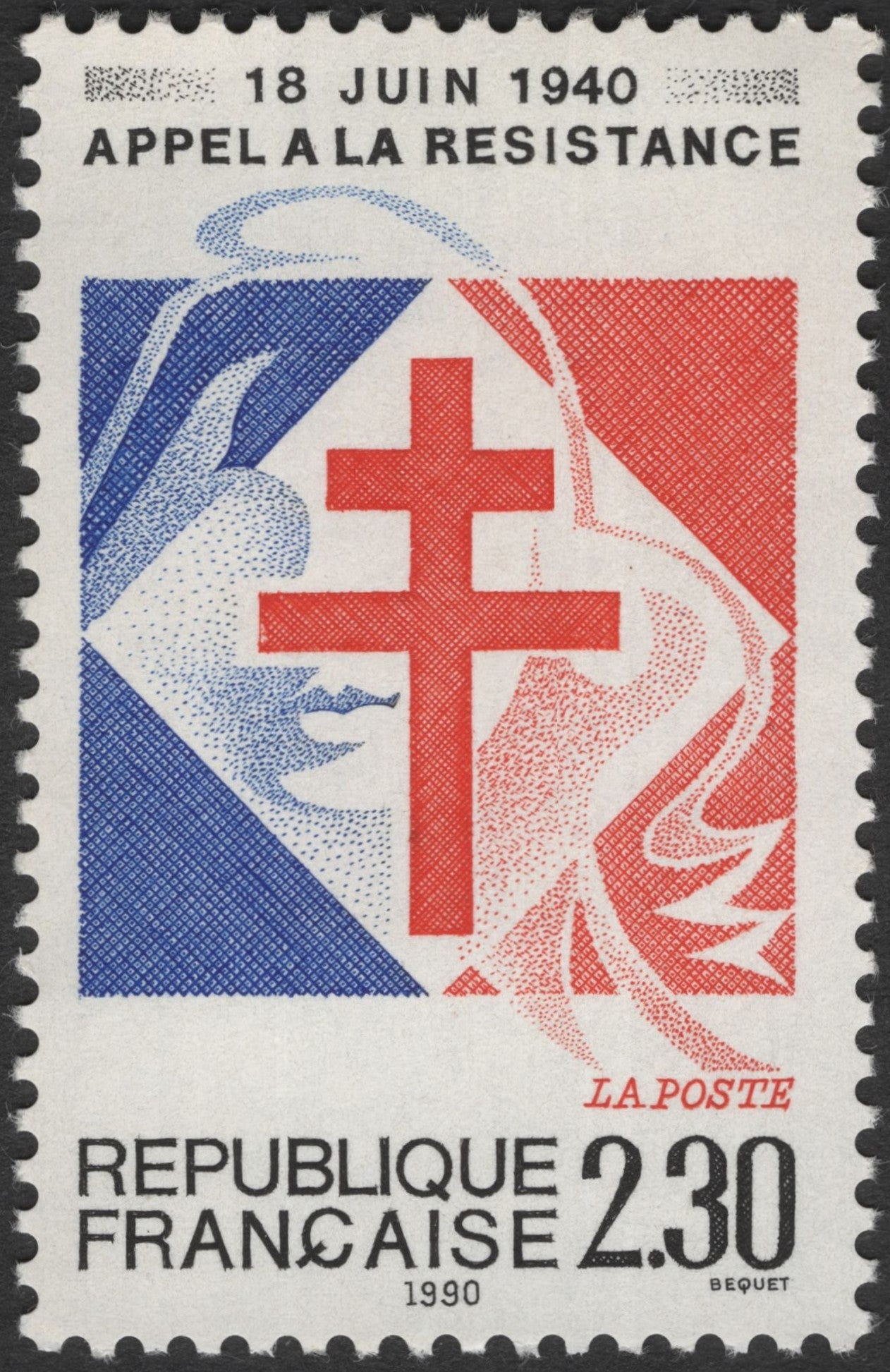 SCG3043 - France 1990 – 18 June 1940 Appeal to the Resistance Stamp
