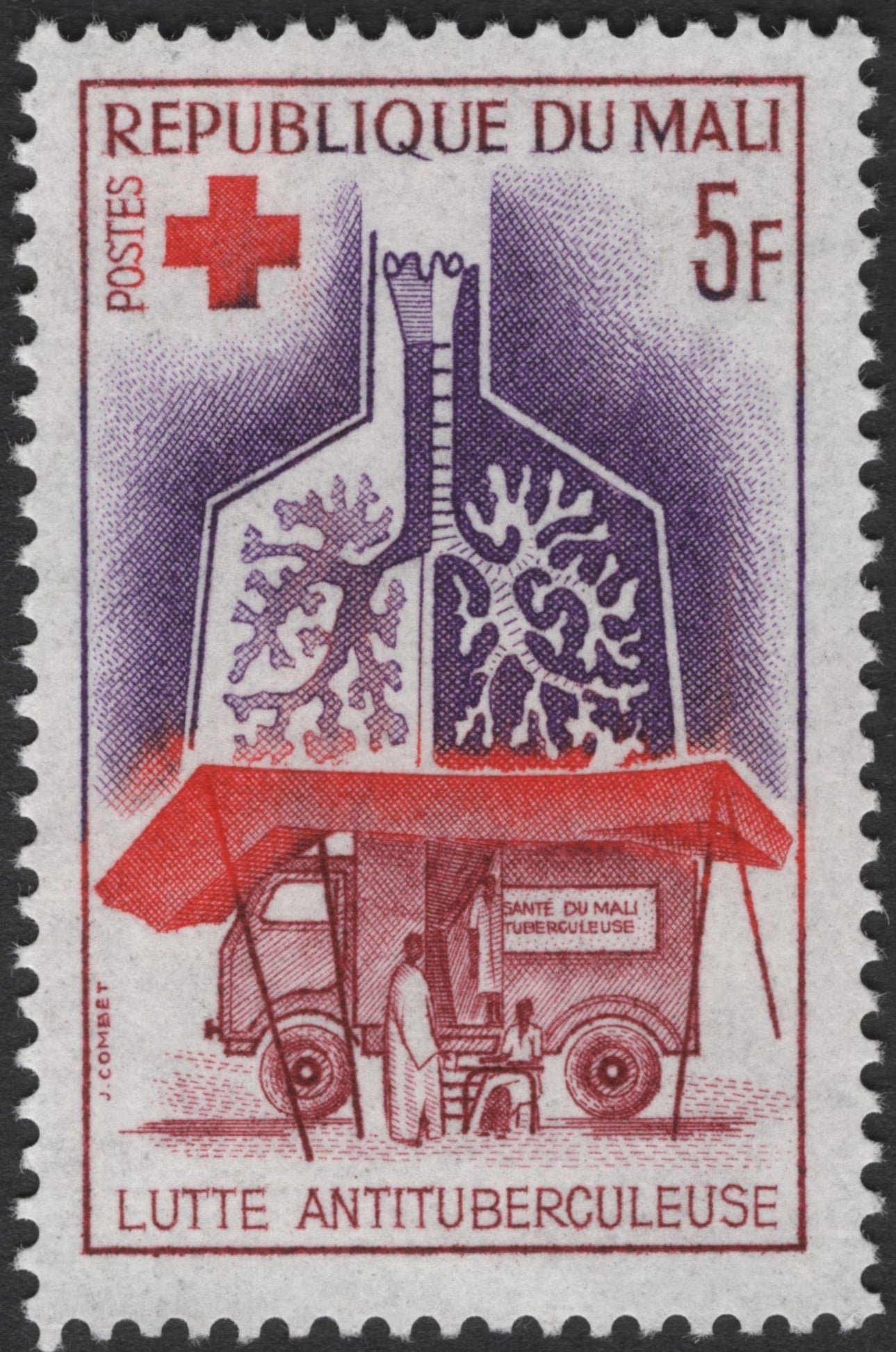 SCG3047 - Mali 5F Anti-Tuberculosis Stamp (Red Cross Theme)