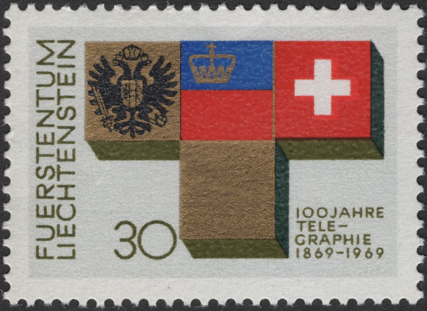 SCG3089 - Liechtenstein 1969 – 100 Years of Telegraphy