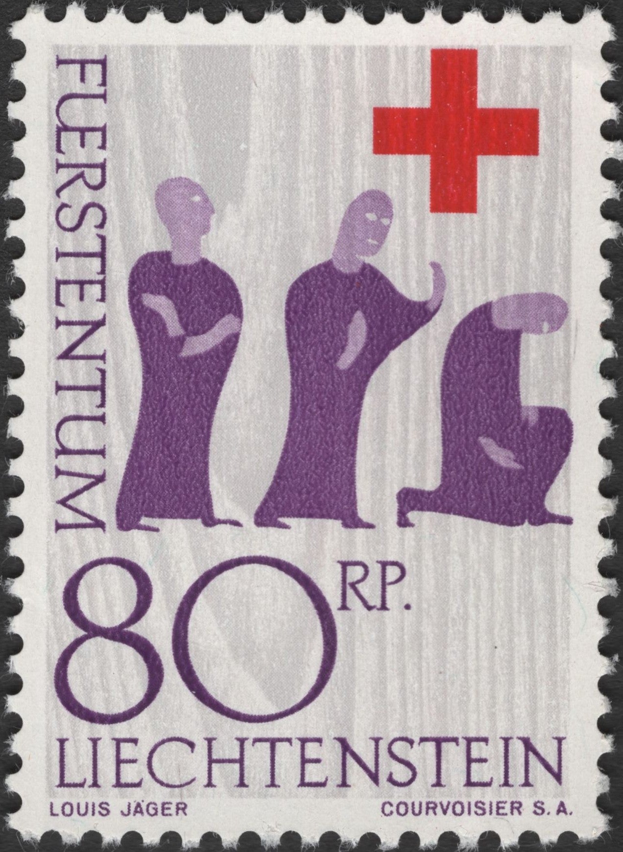 SCG3099 - Liechtenstein 1963 Red Cross Stamp – 80 Rappen