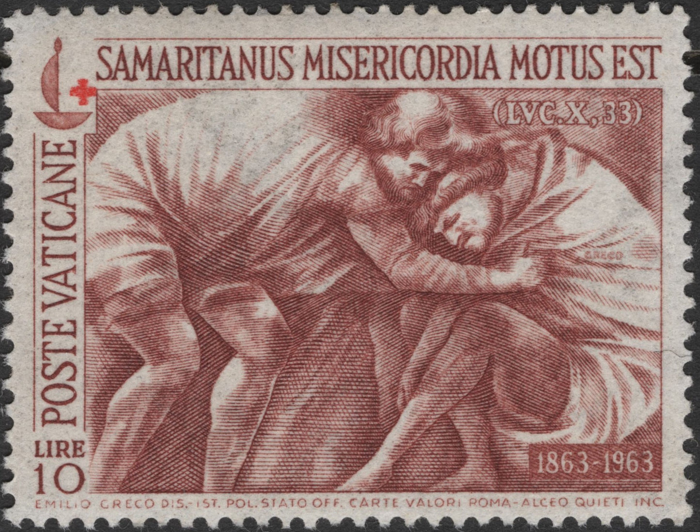 SCG3045 - Vatican City 1963 – Red Cross Centenary "The Good Samaritan"
