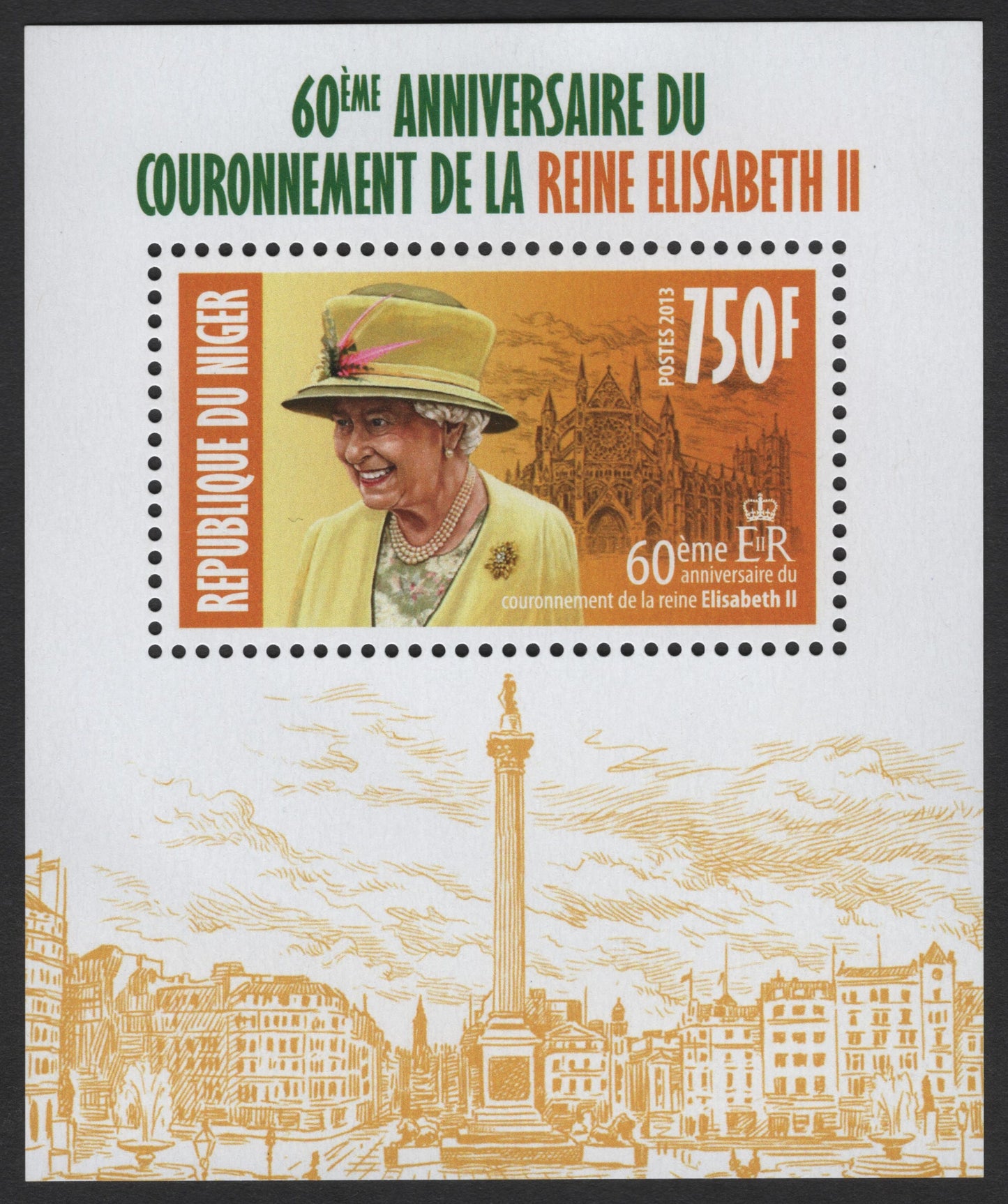 SCG3074 - Niger 2013 Miniature Sheet – 60th Anniversary of Queen Elizabeth II's Coronation