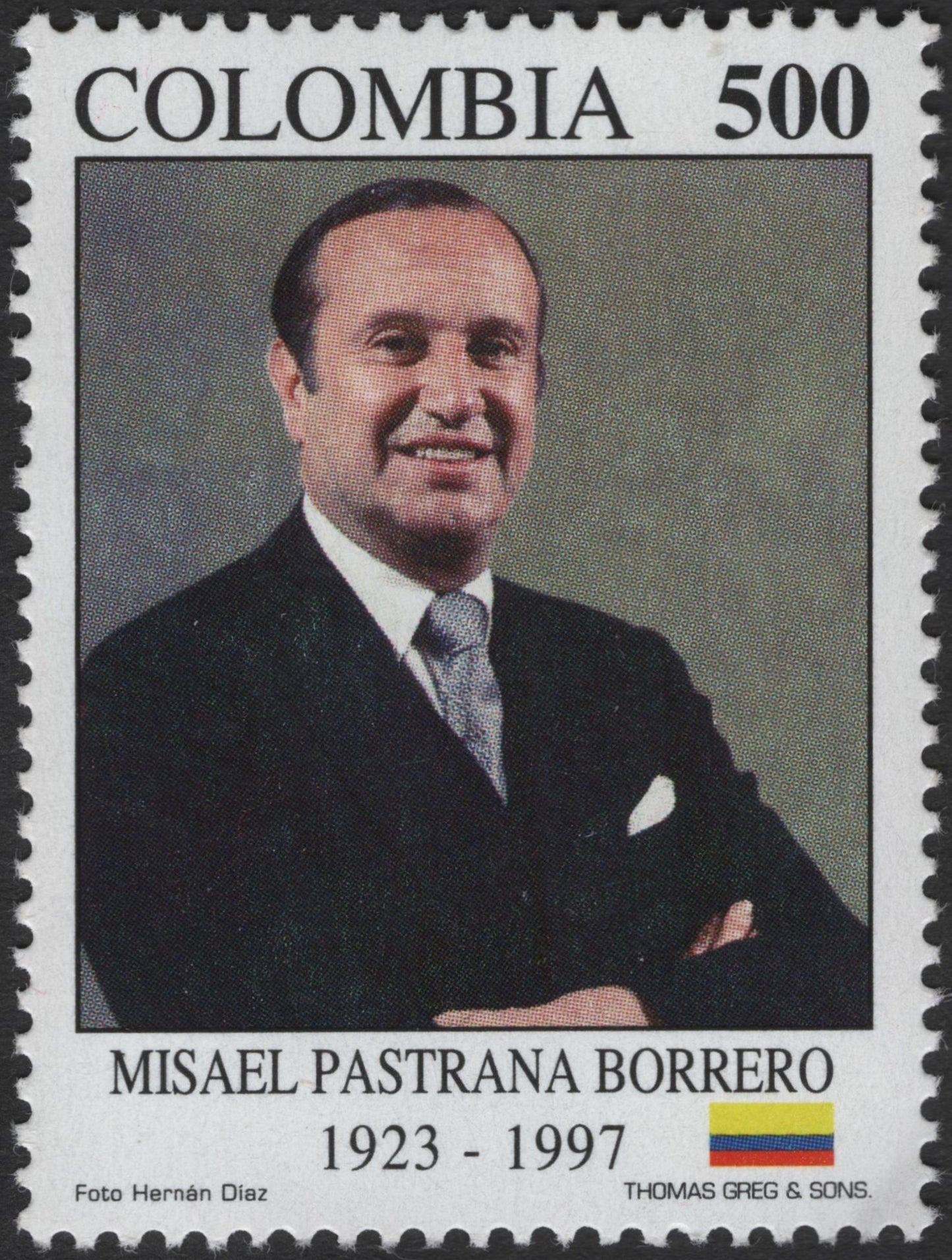 SCG3149 - Colombia – Misael Pastrana Borrero Memorial Stamp (500 pesos)