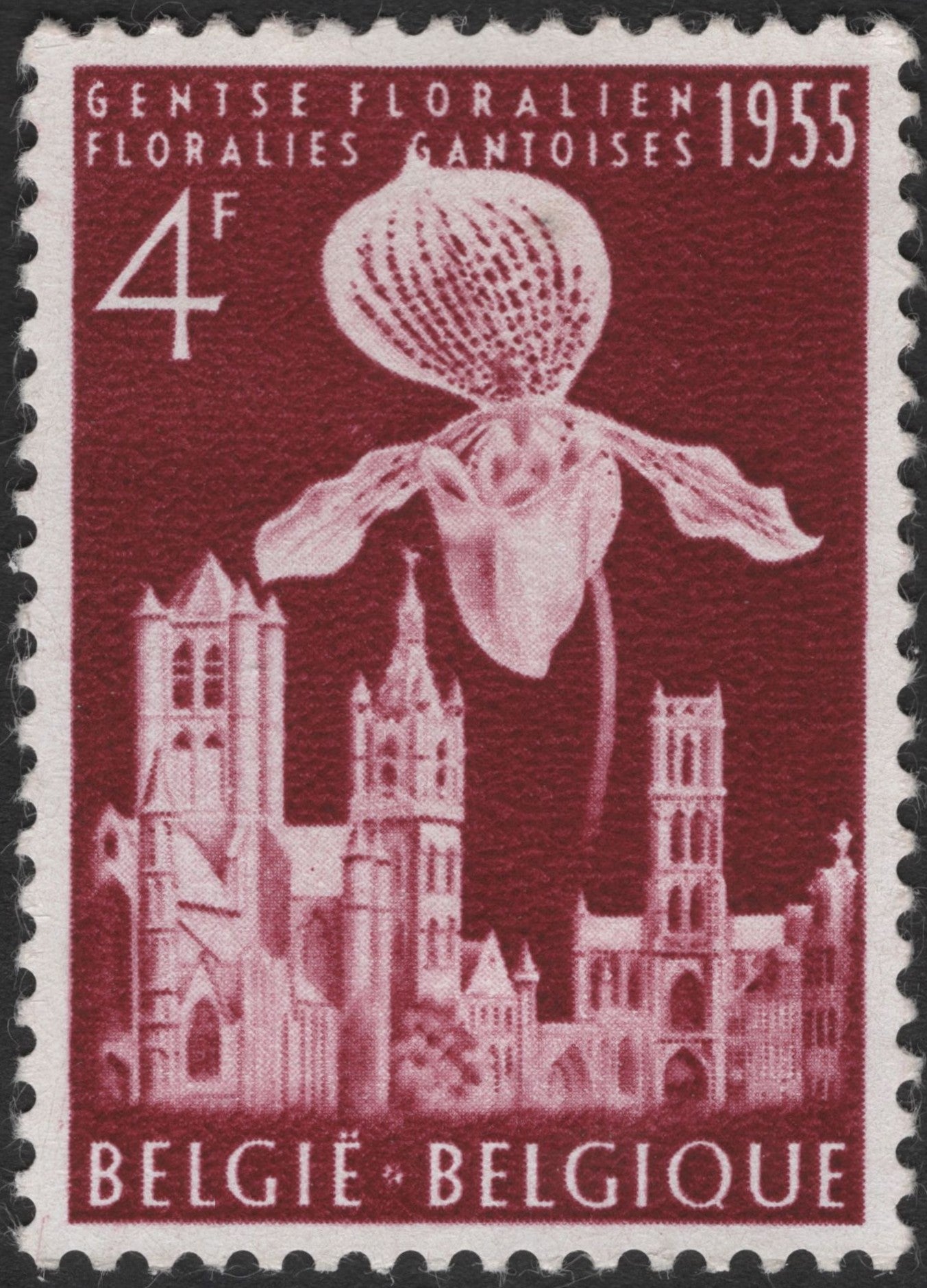 SCG3151 - Belgium 1955 Gent Flower Show Stamp – 4F