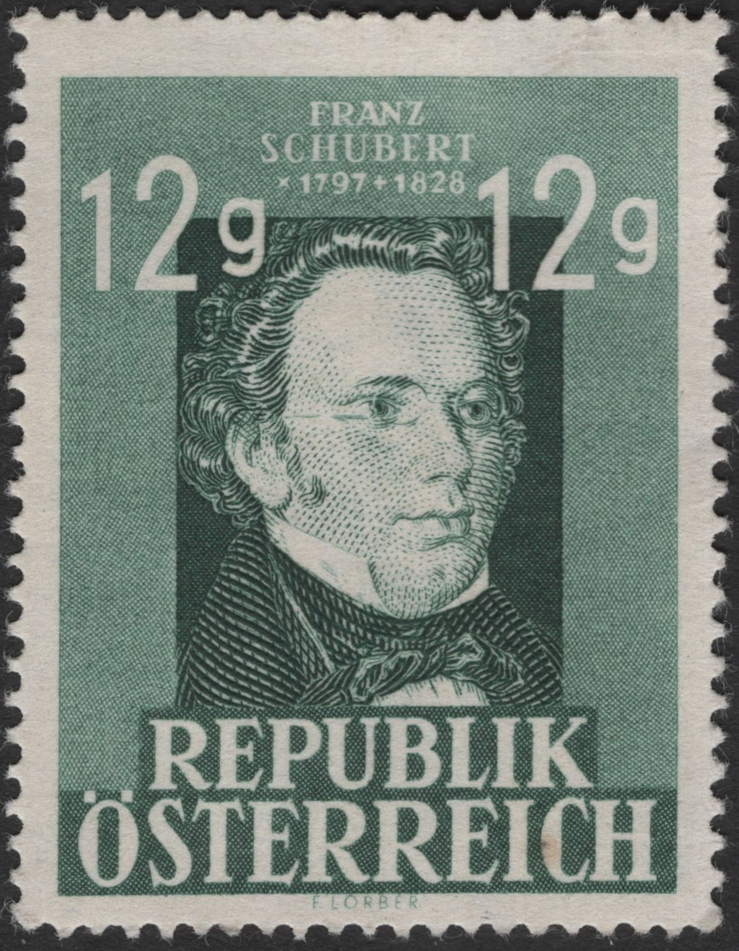 SCG3152 - Austria 1956 – Franz Schubert 12g Stamp
