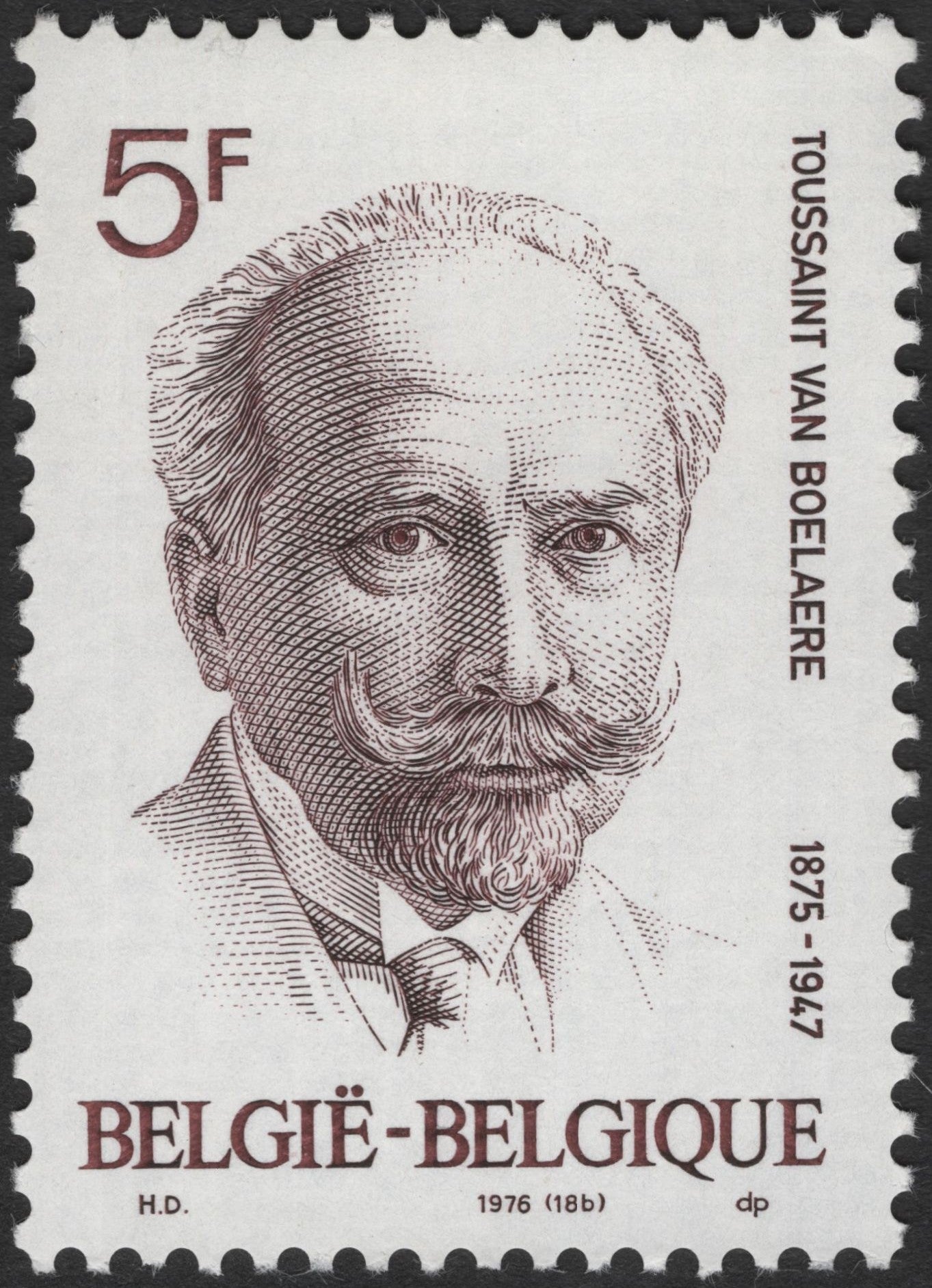 SCG3156 - Belgium 1976 – Toussaint Van Boelaere Commemorative Stamp